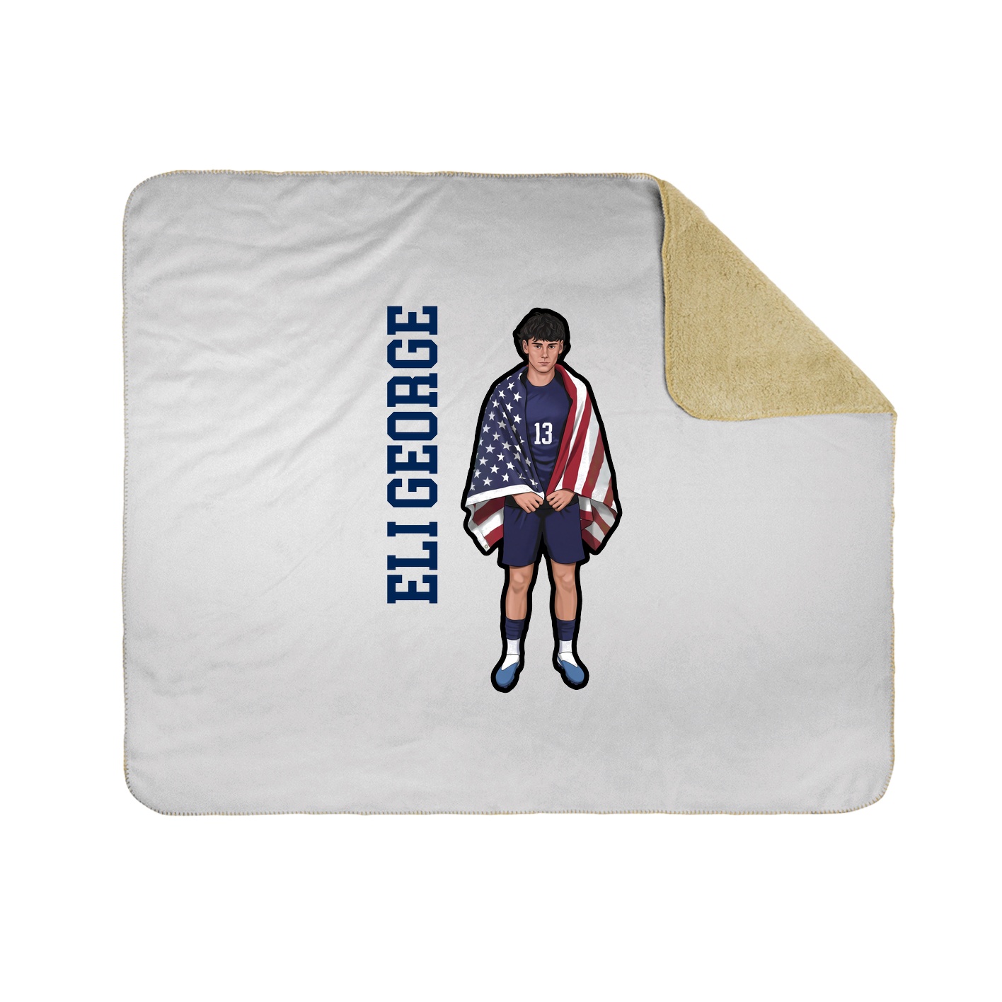 Throw Blanket — Name Vertical in White
