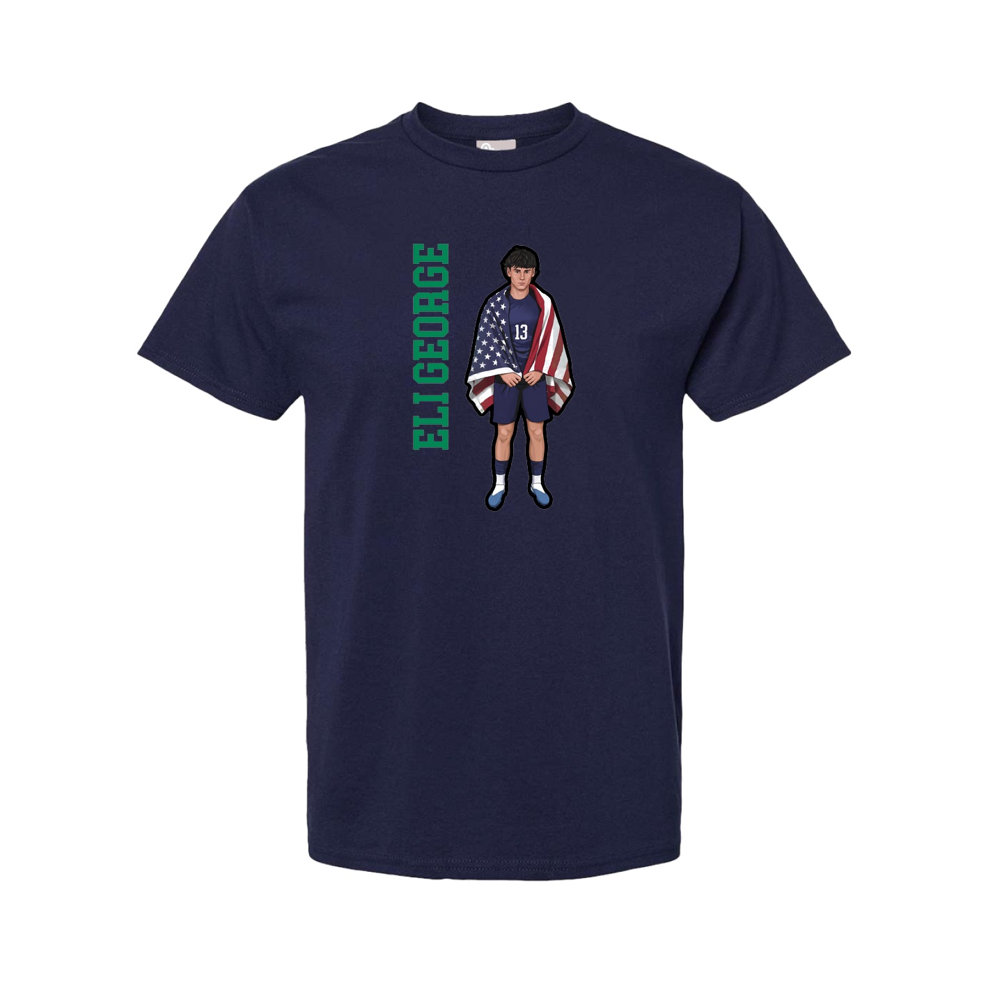 Tee — Name Vertical in Navy