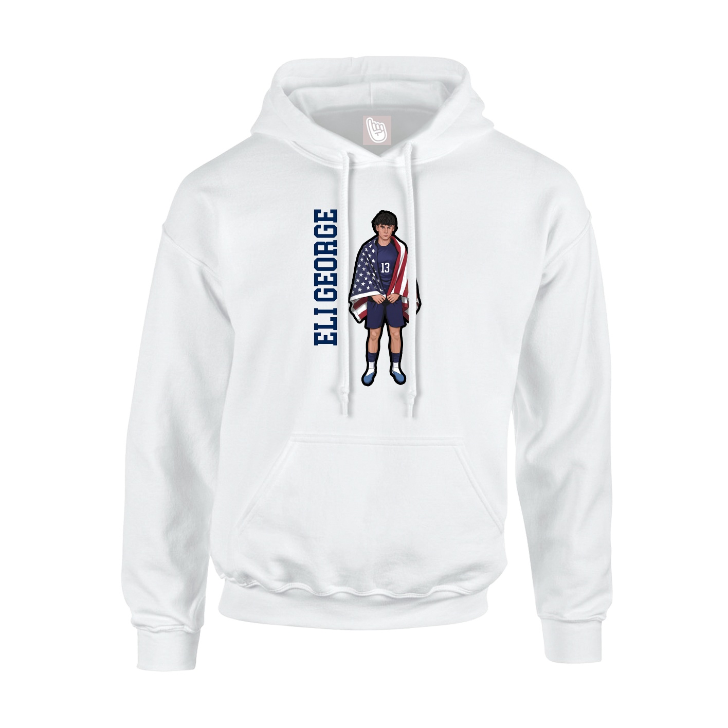 Hoodie — Name Vertical in White