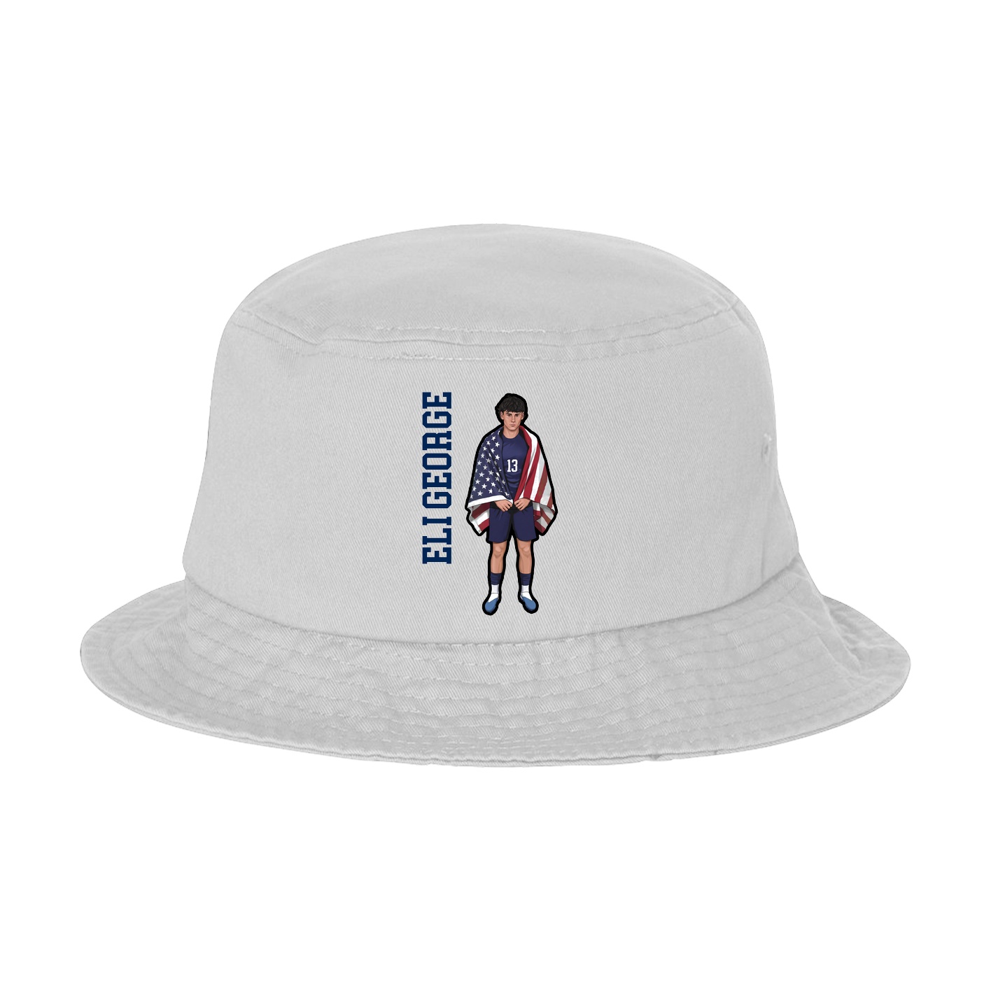 Bucket Cap — Name Vertical in White
