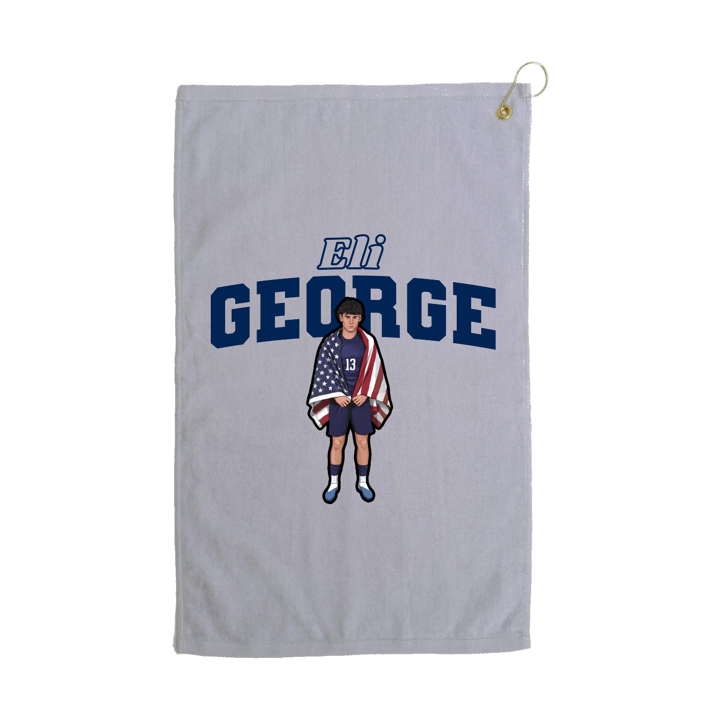 Golf Towel — Name Arch in Grey