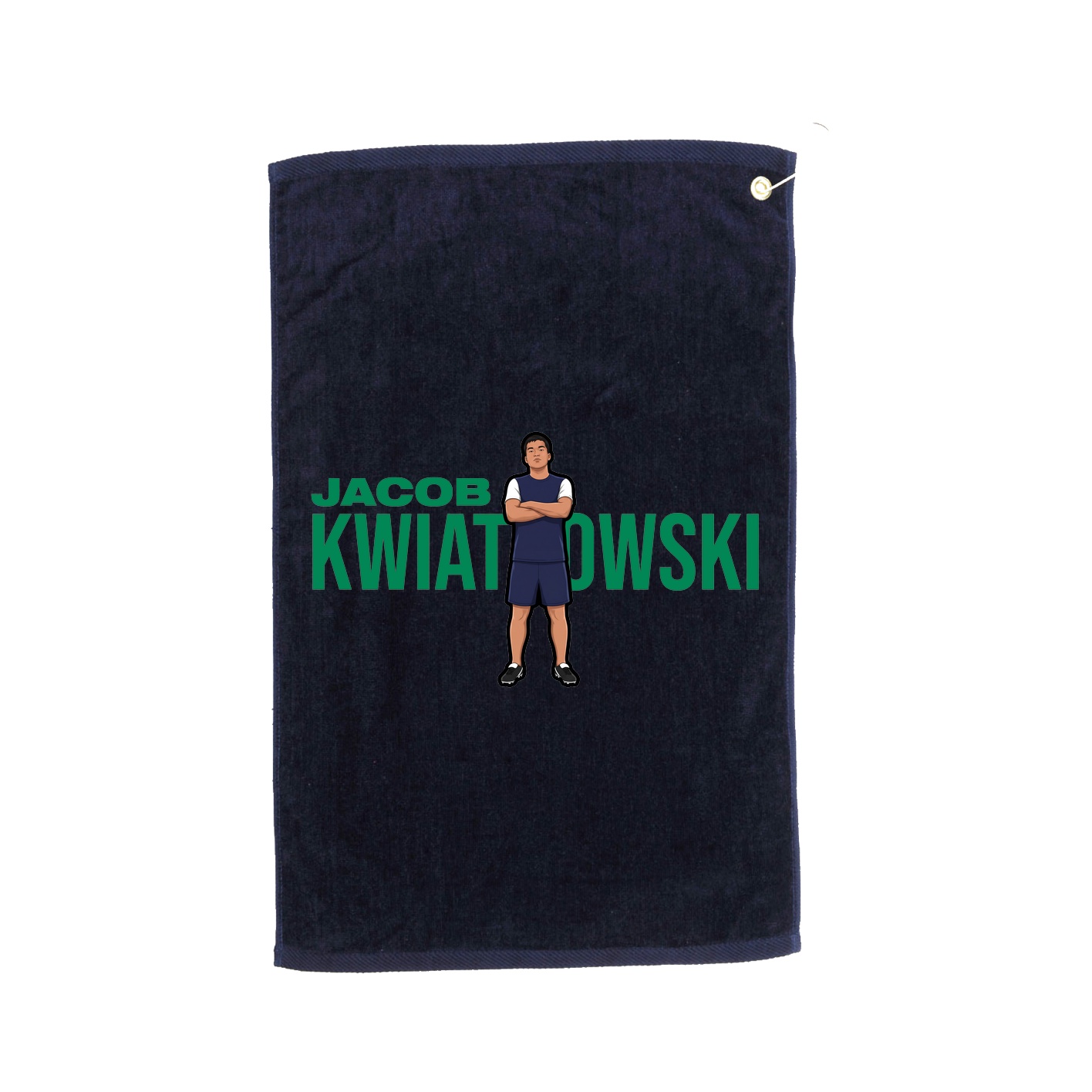 Golf Towel — Player Name in Navy