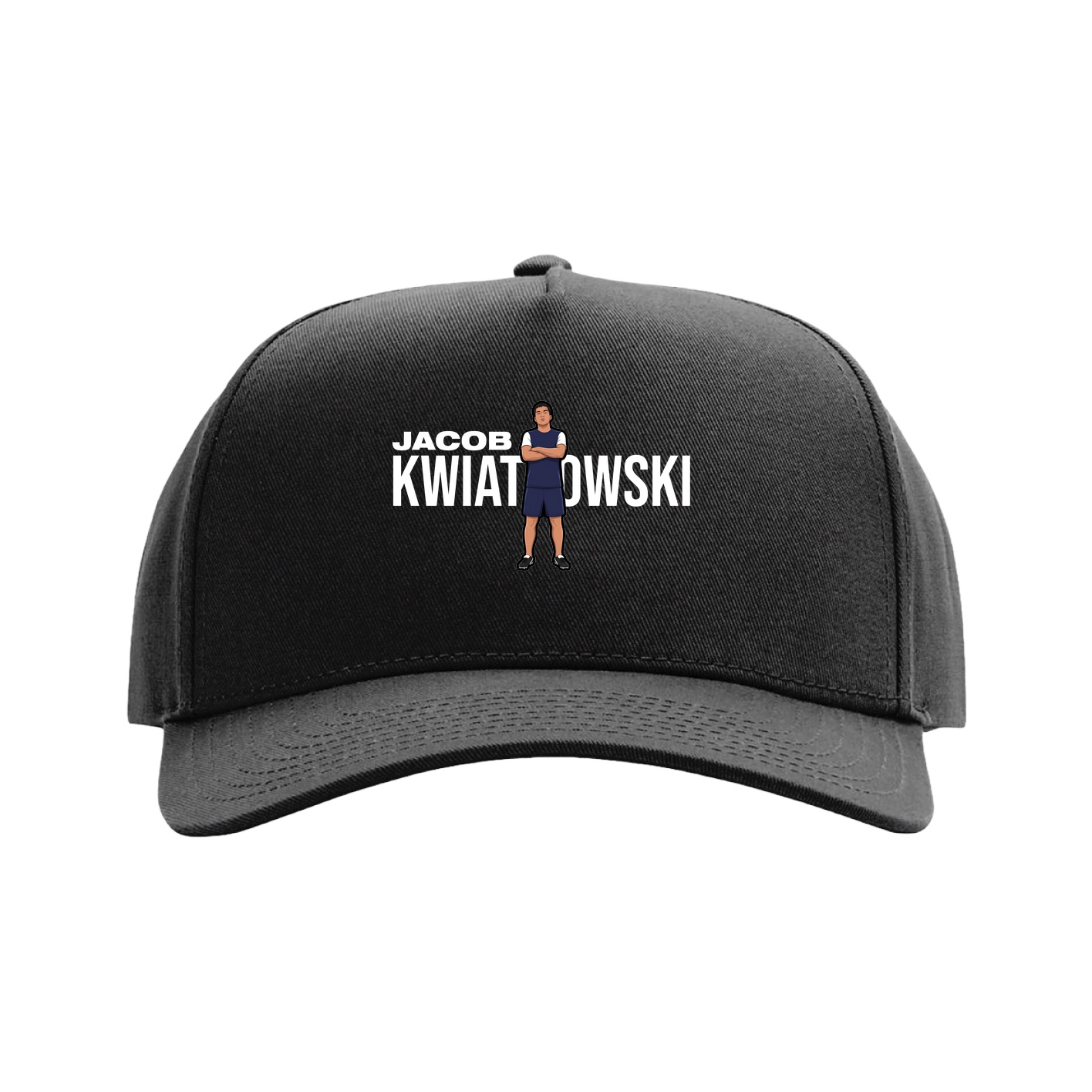 Full Fabric Five-Panel Champ Cap — Player Name in Black
