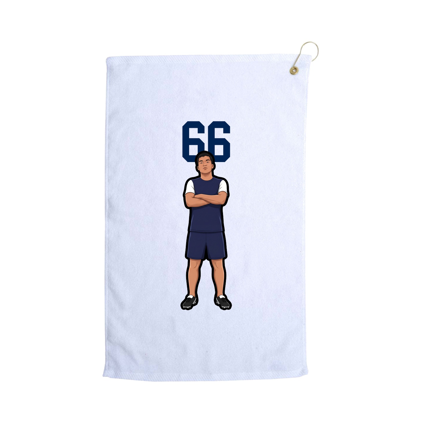 Golf Towel — Number Top in White