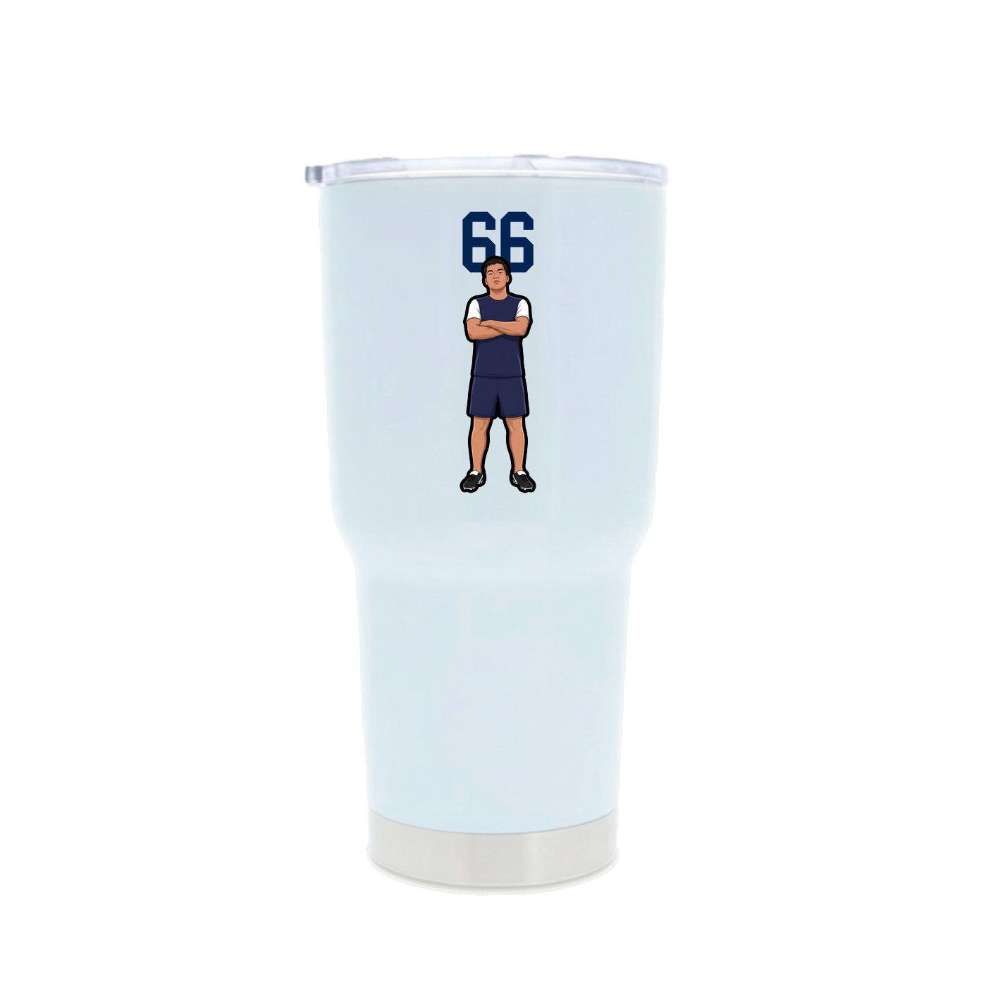 30oz Stainless Steel Tumbler — Number Top in White