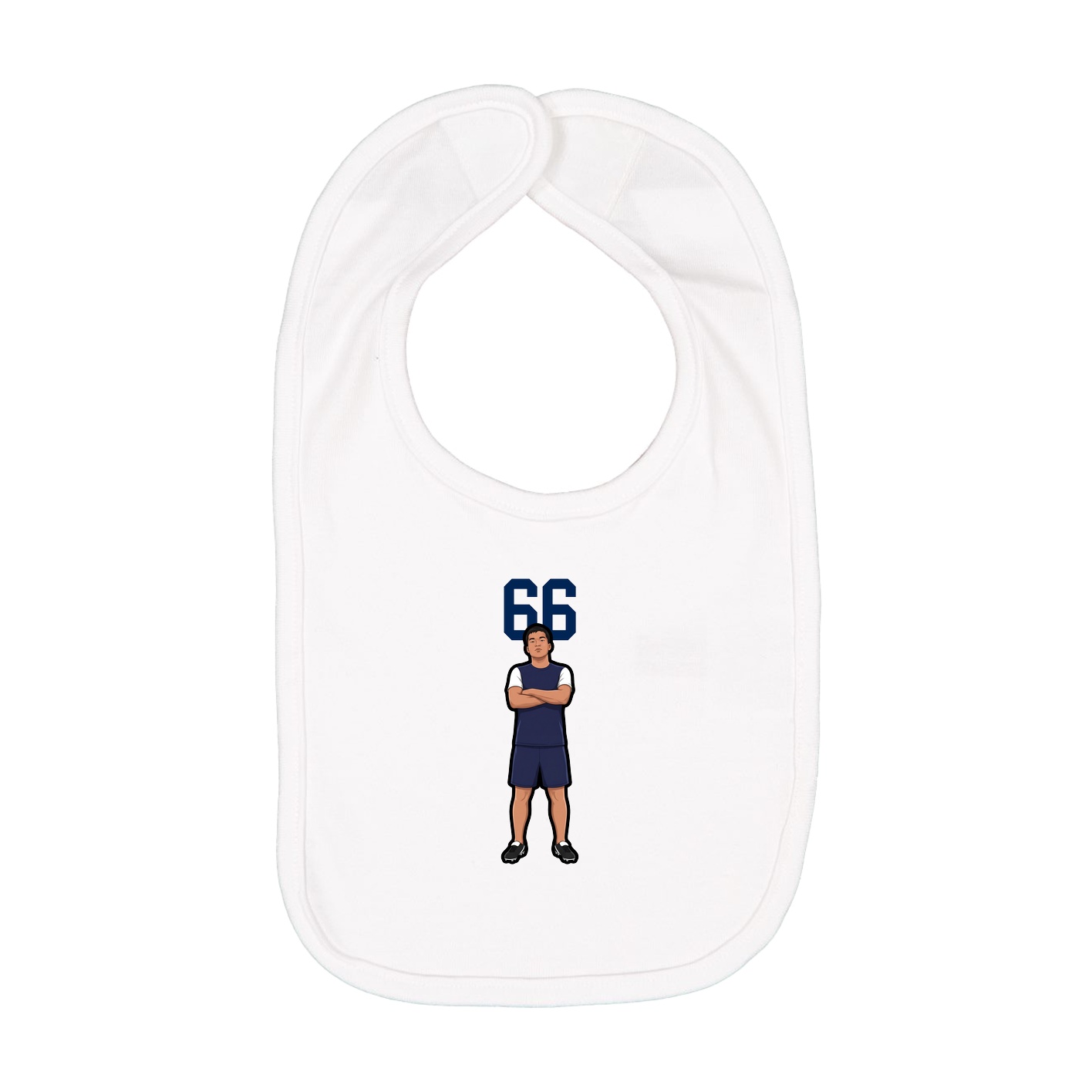 Infant Bib — Number Top in White