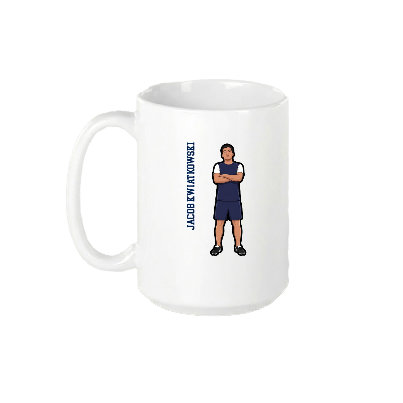 15oz Coffee Mug — Name Vertical in White