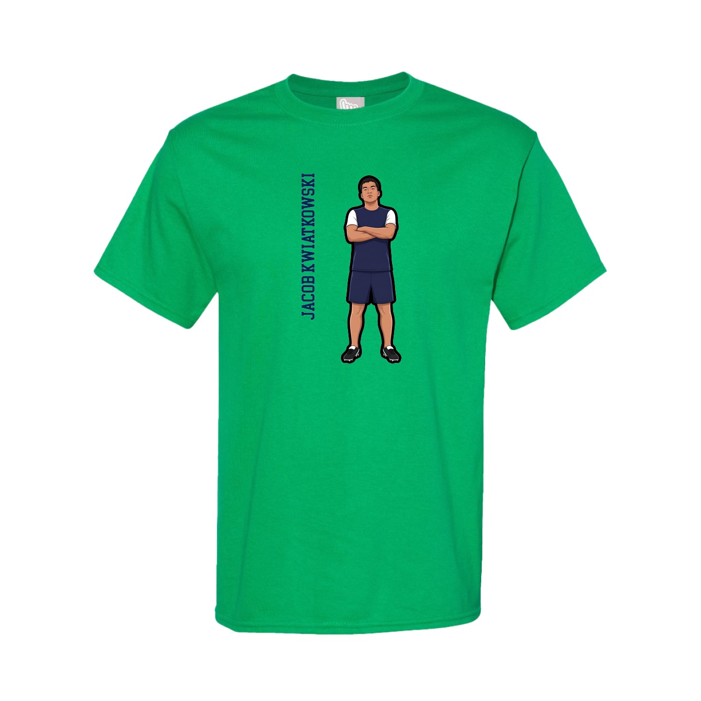 Tee — Name Vertical in Green