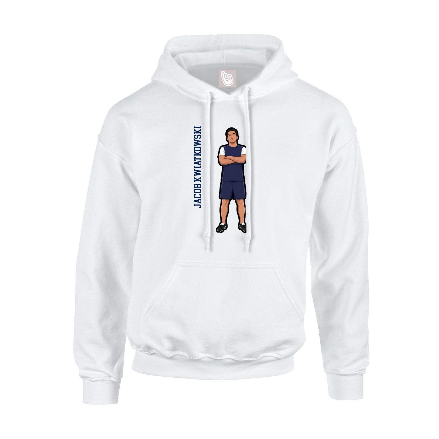 Hoodie — Name Vertical in White