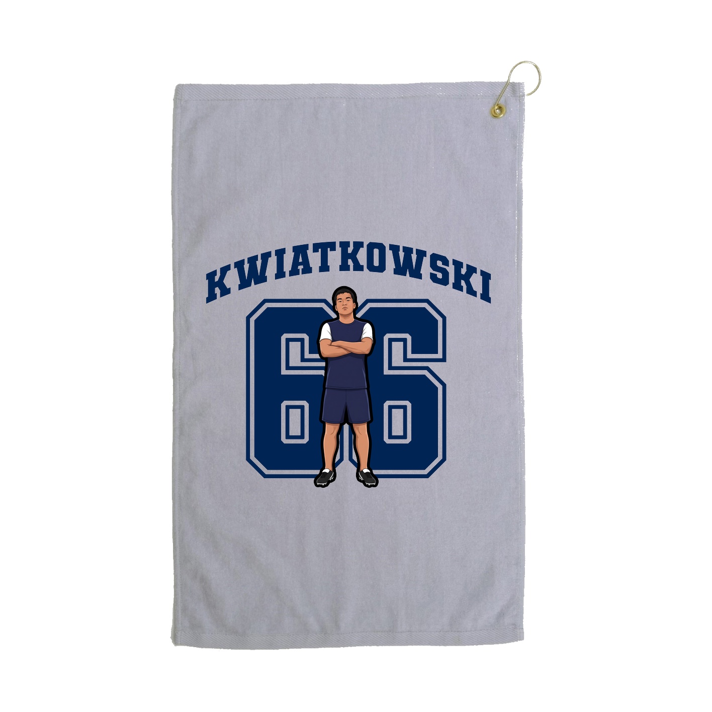 Golf Towel — Number in Grey