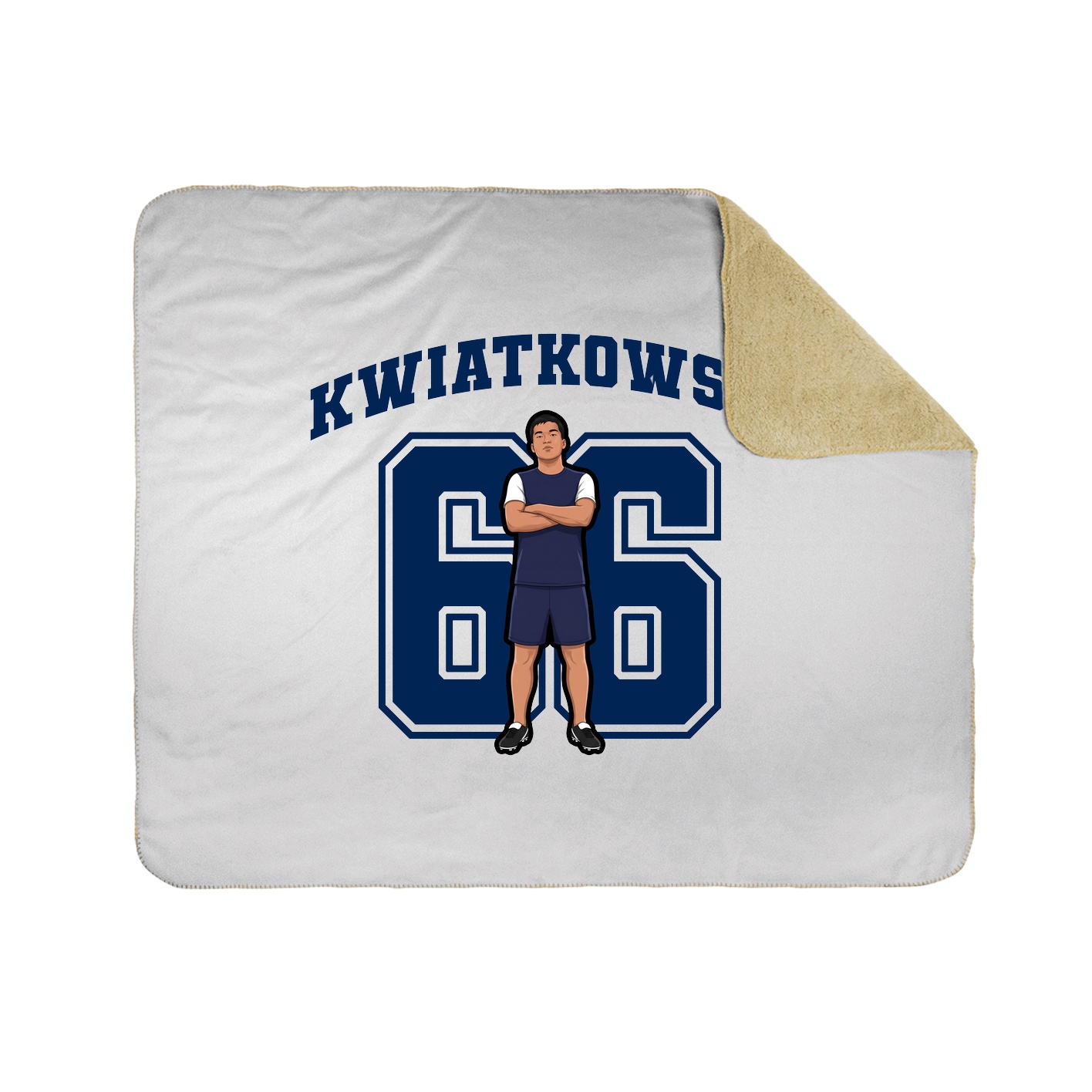 Throw Blanket — Number in White