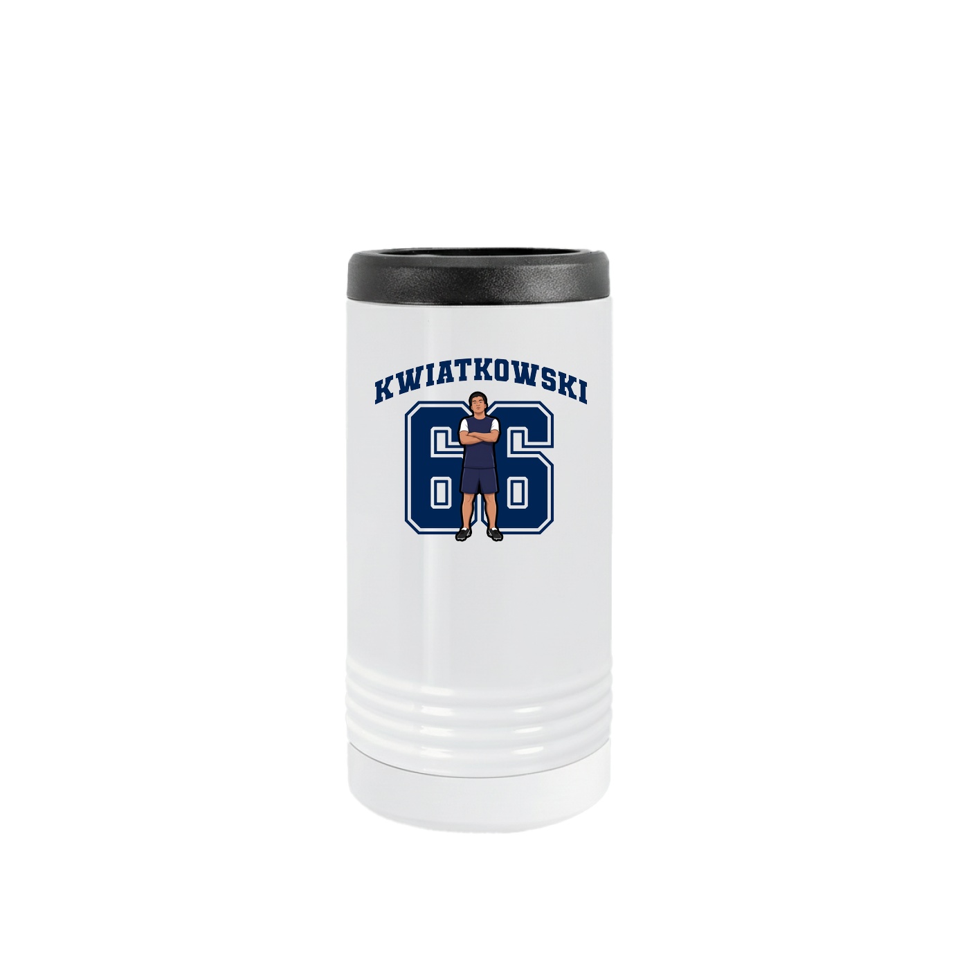 Slim Beverage Holder — Number in White