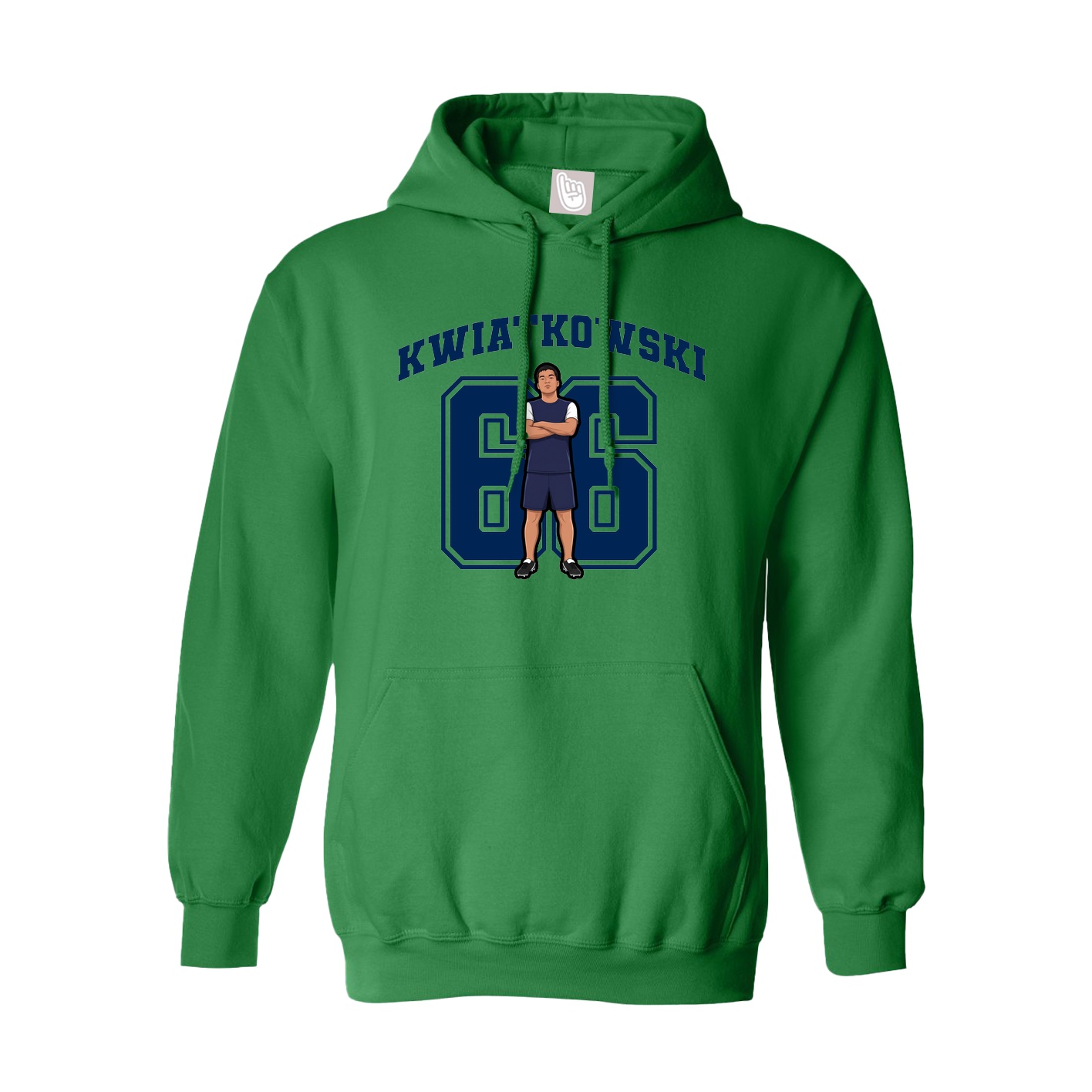 Youth Hoodie — Number in Green