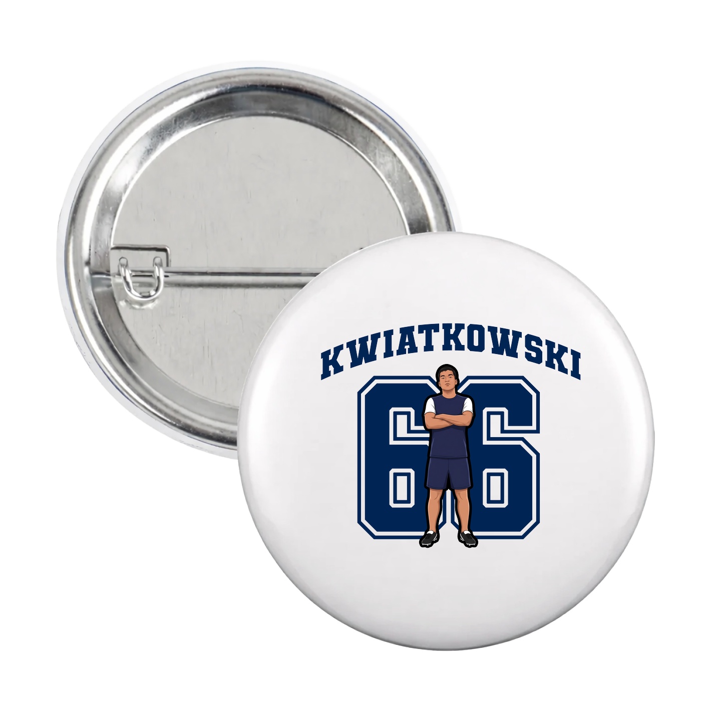 Game Day Button — Number in White