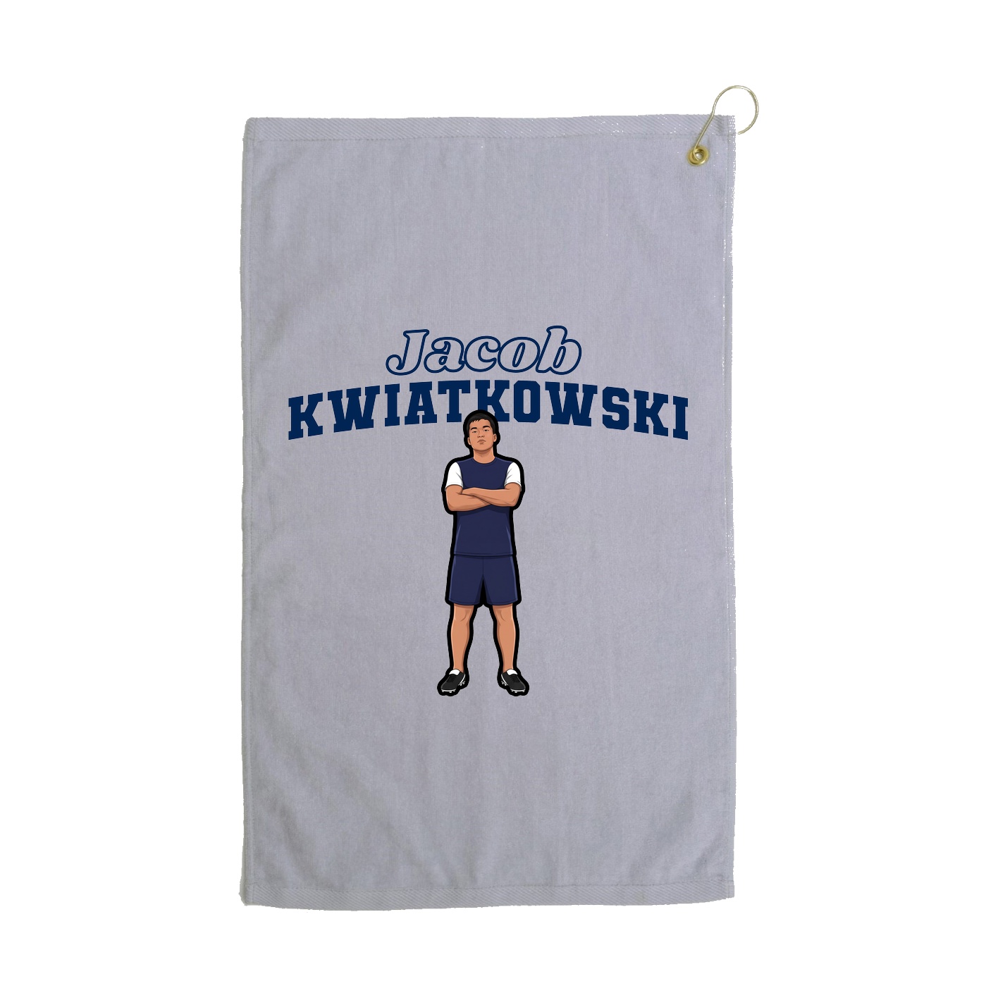 Golf Towel — Name Arch in Grey