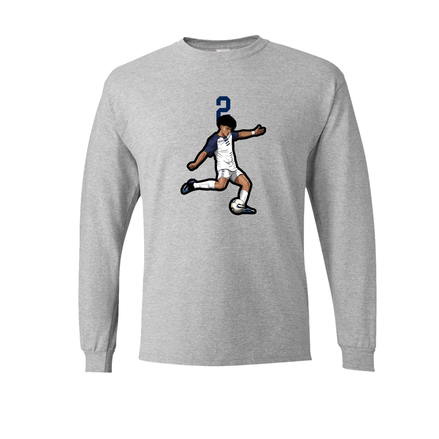 Long Sleeve Tee — Number Top in Grey