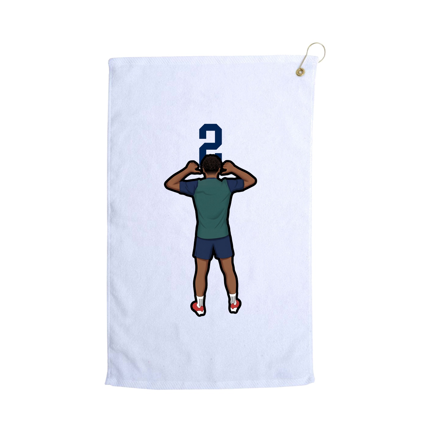 Golf Towel — Number Top in White