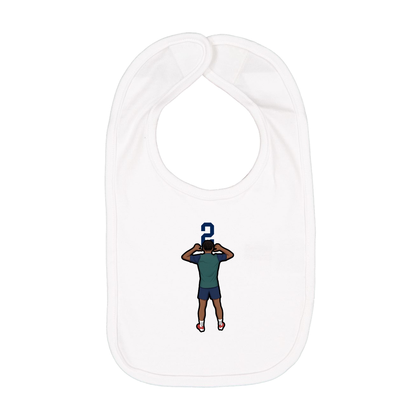 Infant Bib — Number Top in White
