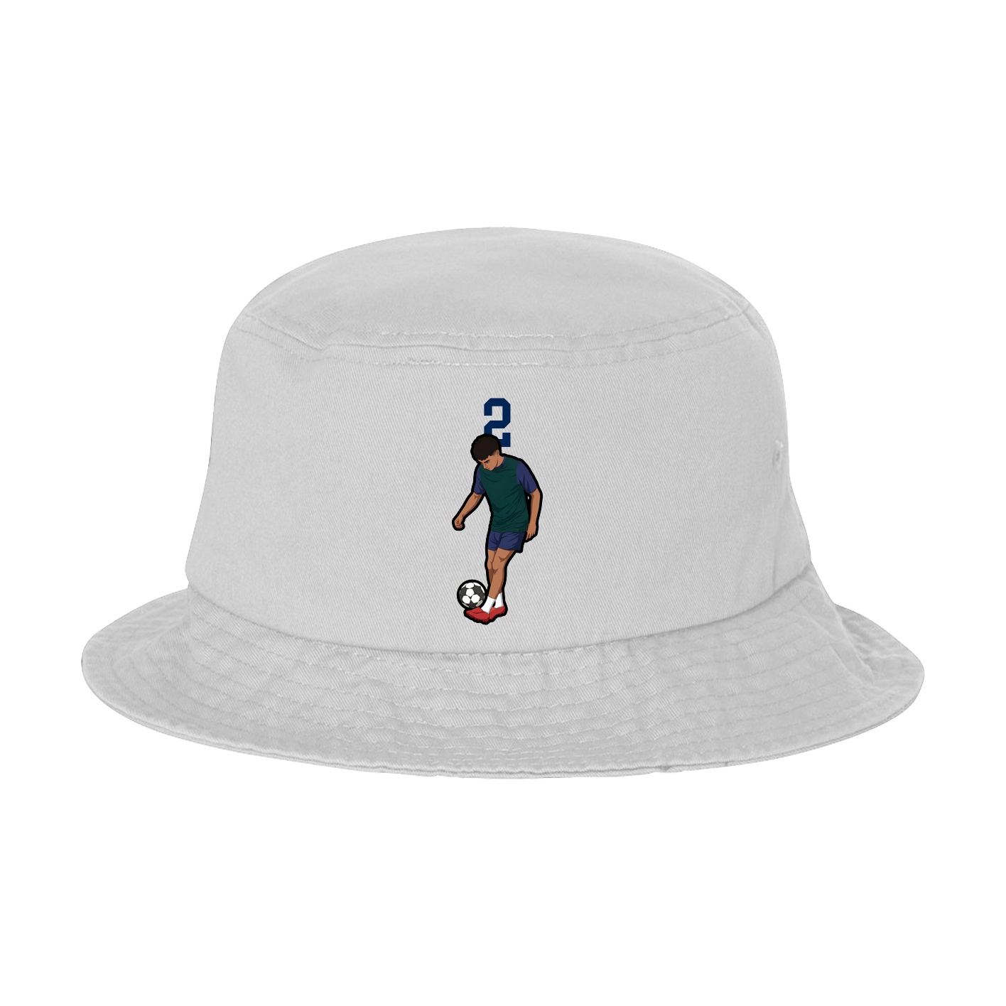 Bucket Cap — Number Top in White
