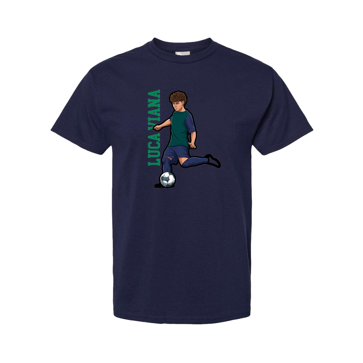 Tee — Name Vertical in Navy