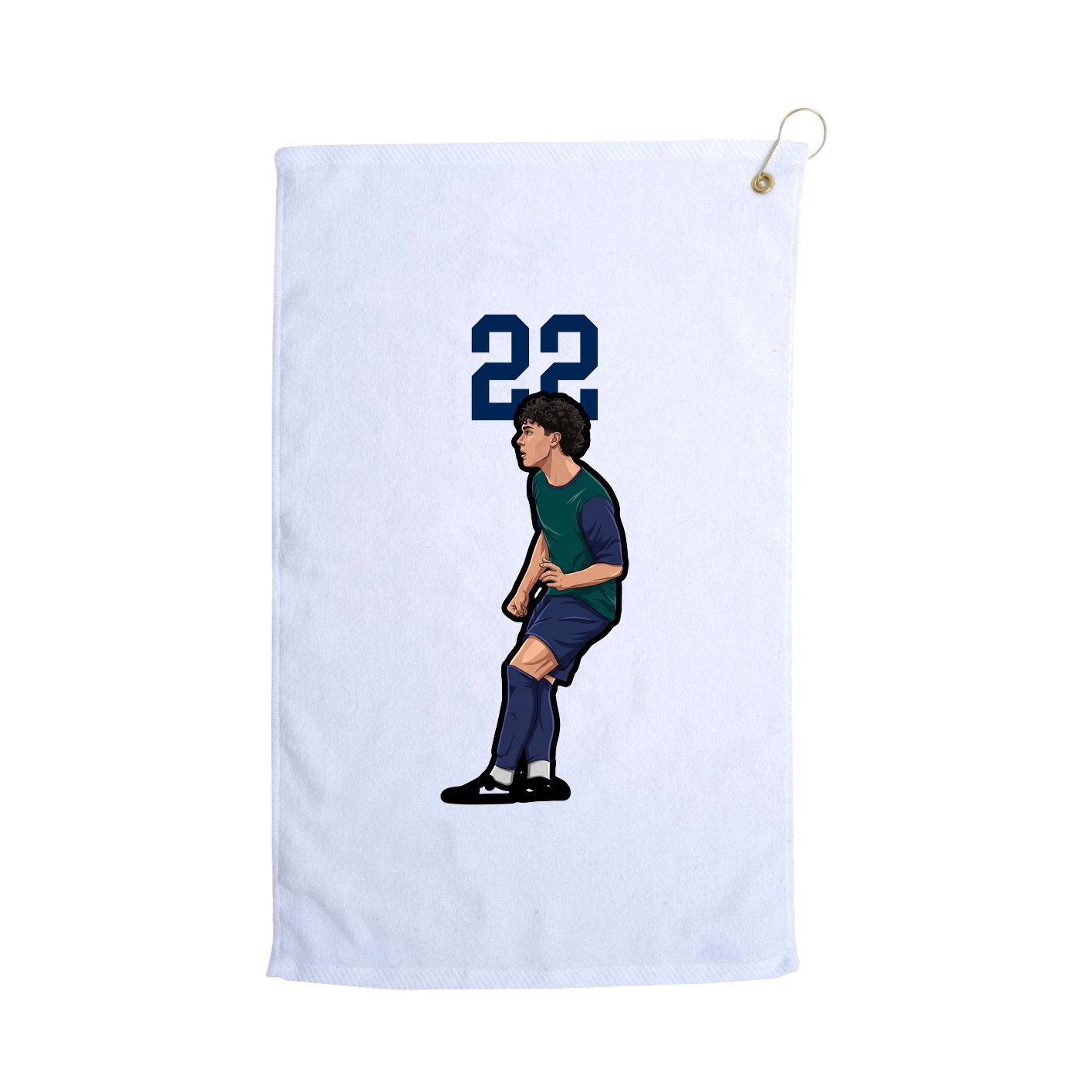 Golf Towel — Number Top in White