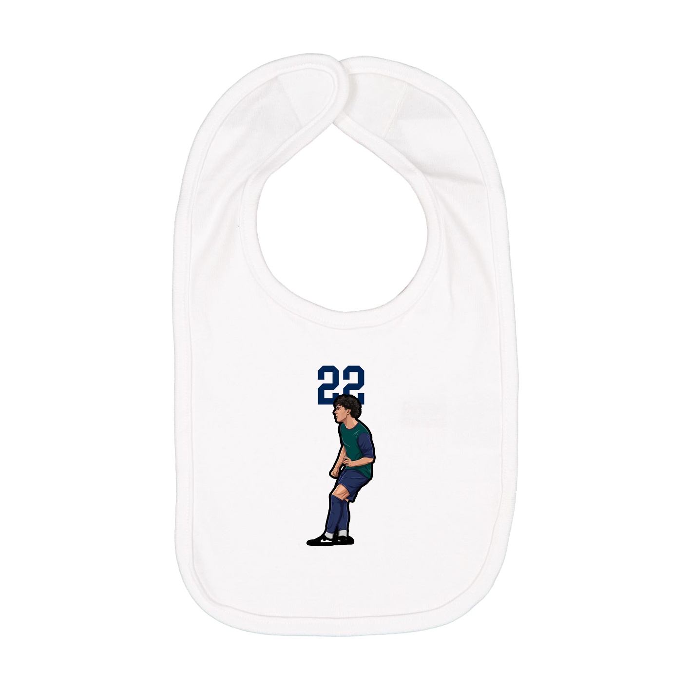 Infant Bib — Number Top in White