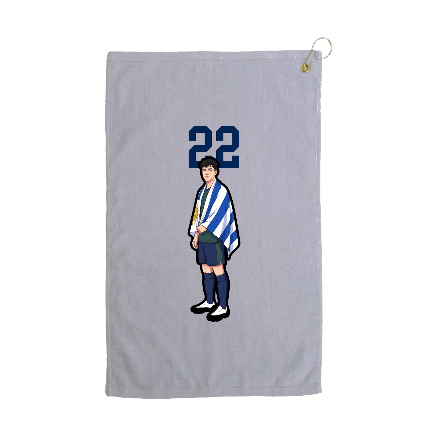 Golf Towel — Number Top in Grey