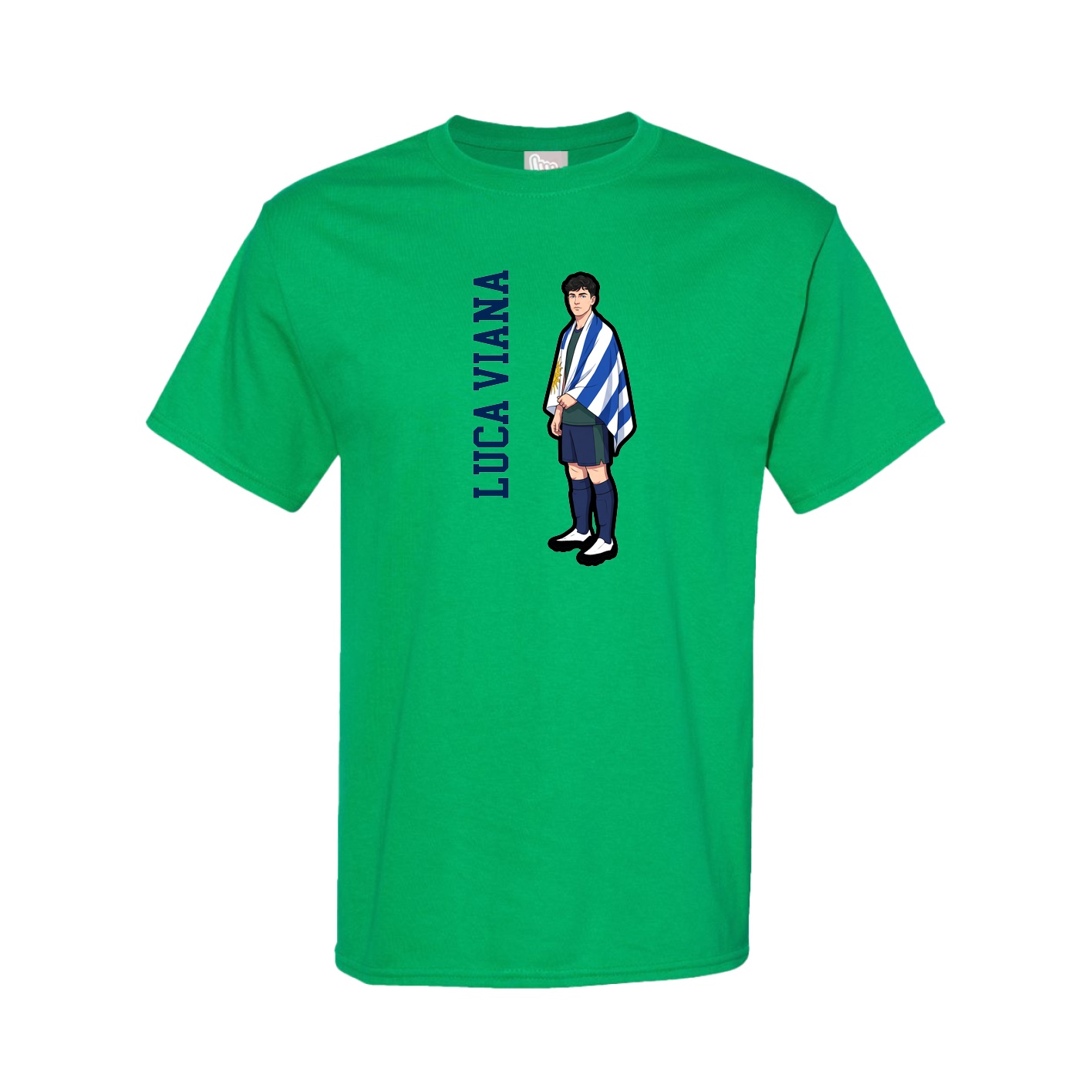 Youth Tee — Name Vertical in Green