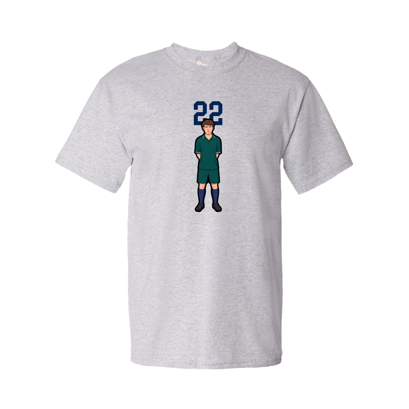 Youth Tee — Number Top in Grey