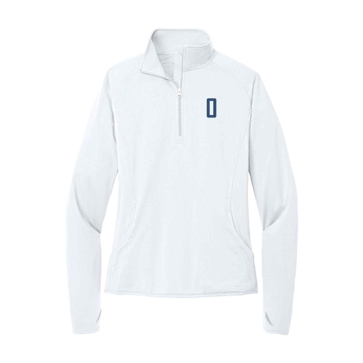 Women's Q-Zip Pullover — Front Shirsy in White