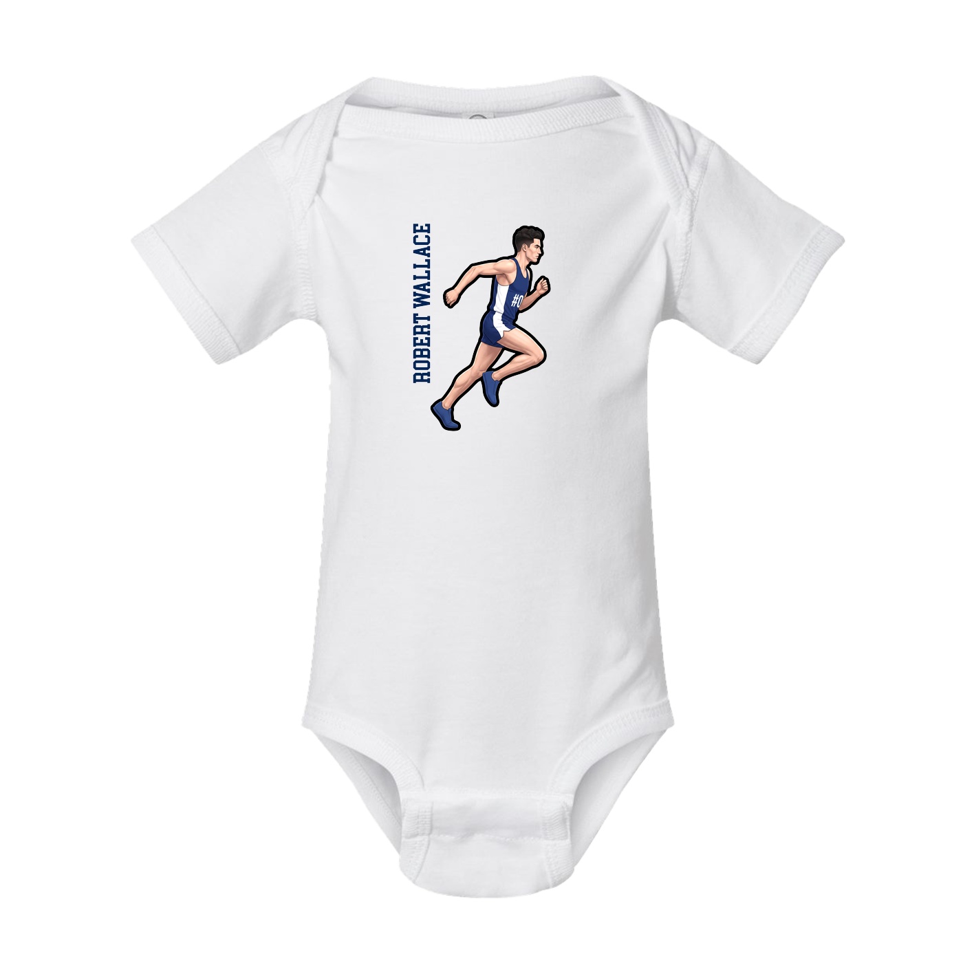 Baby Onesie — Name Vertical in White