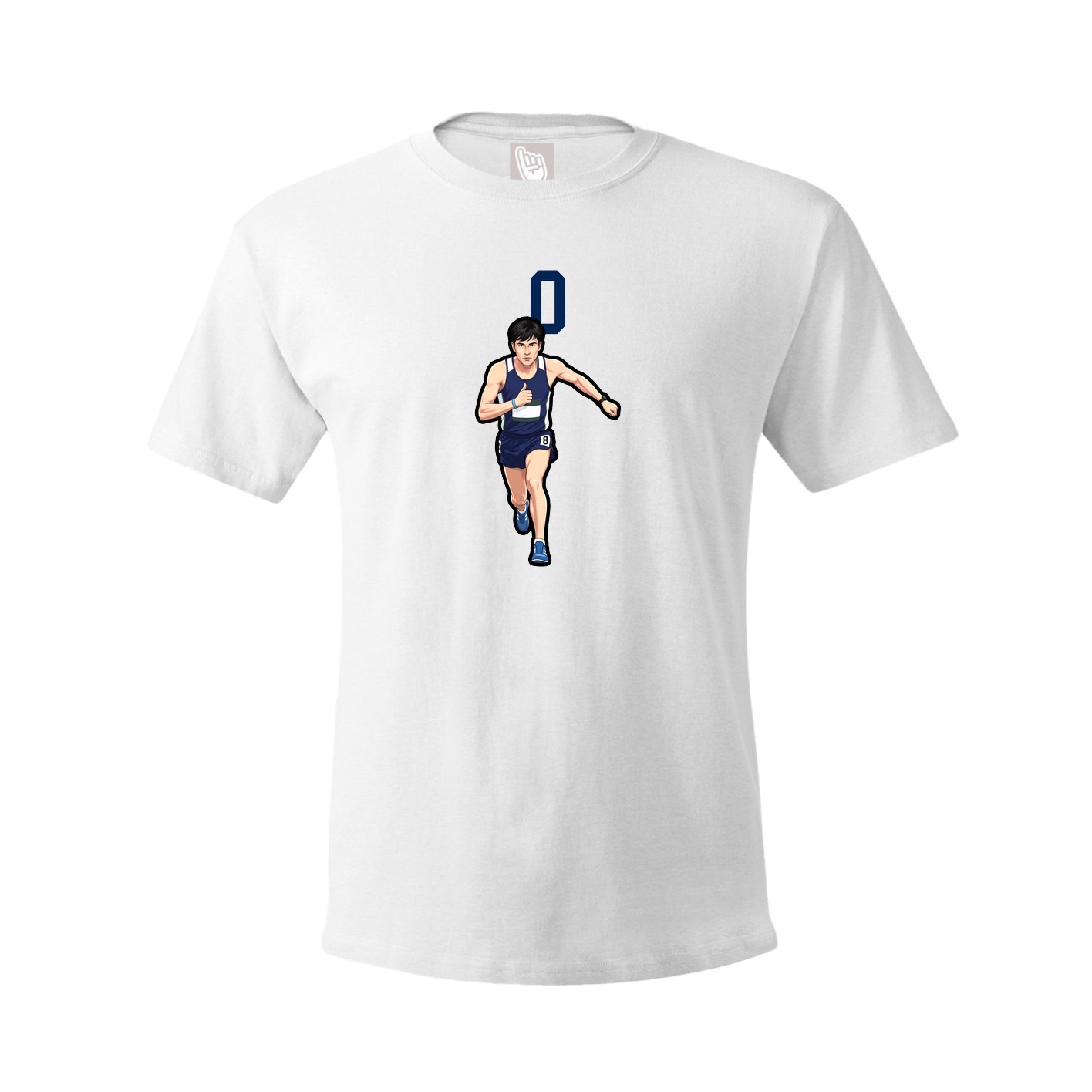 Youth Tee — Number Top in White