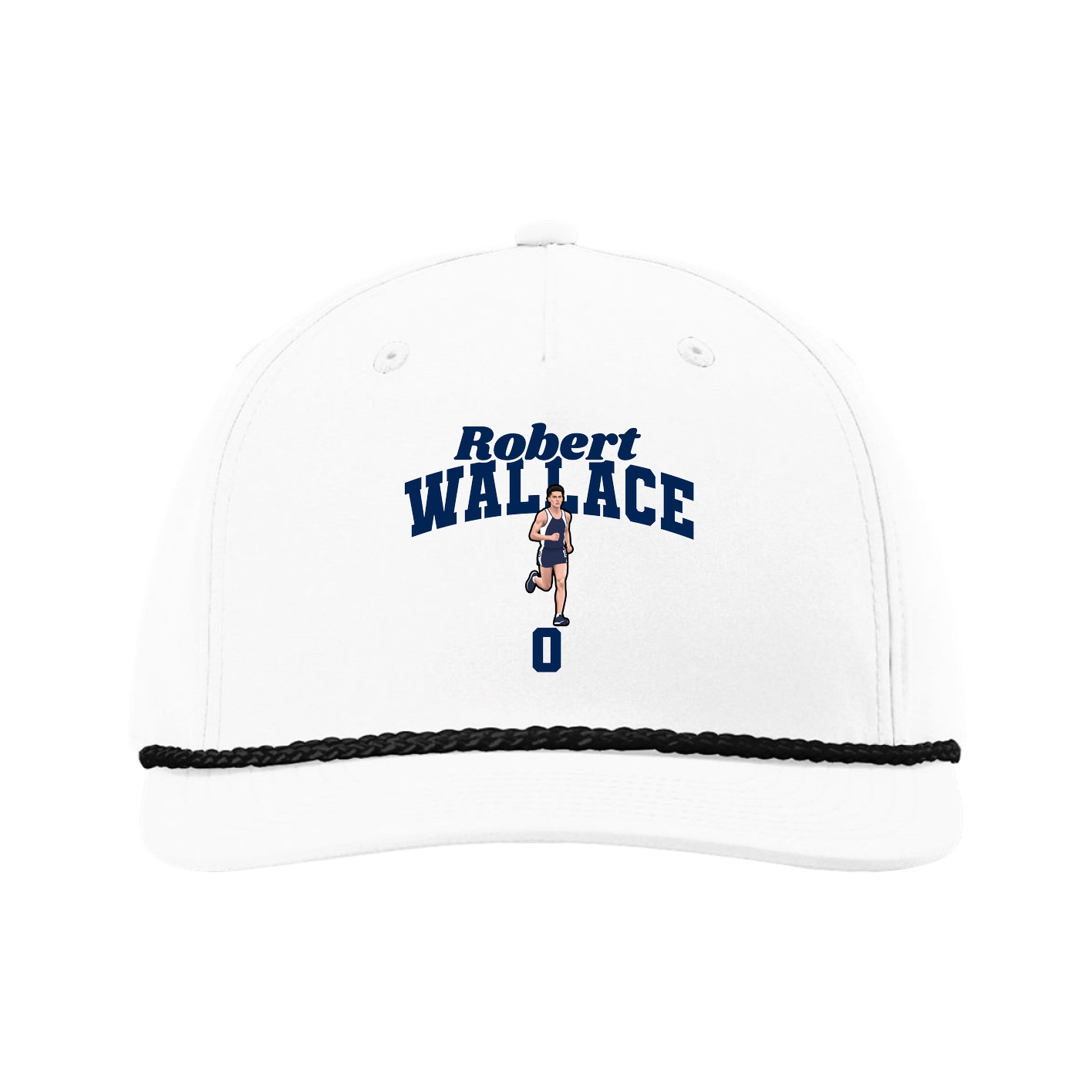 Five-Panel Classic Rope Cap — Signature Arch in White