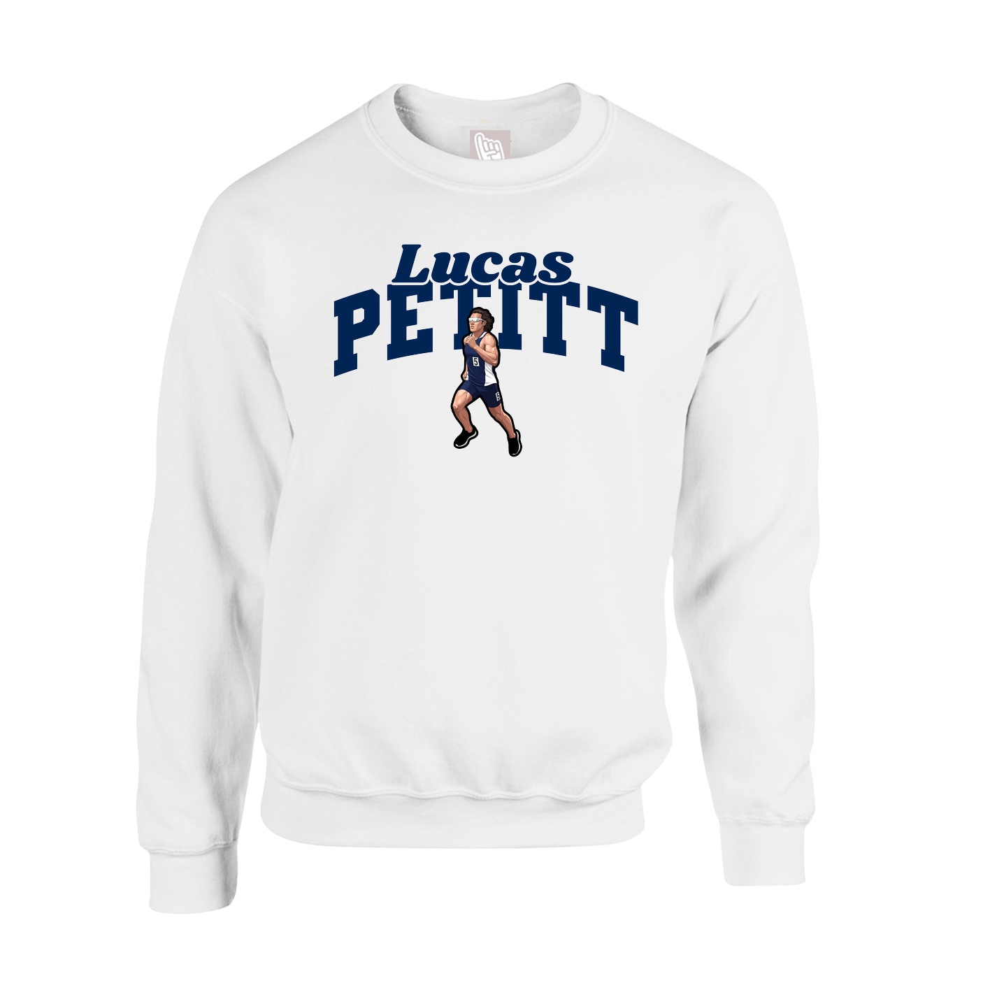 Fleece Crew — Signature Arch in White