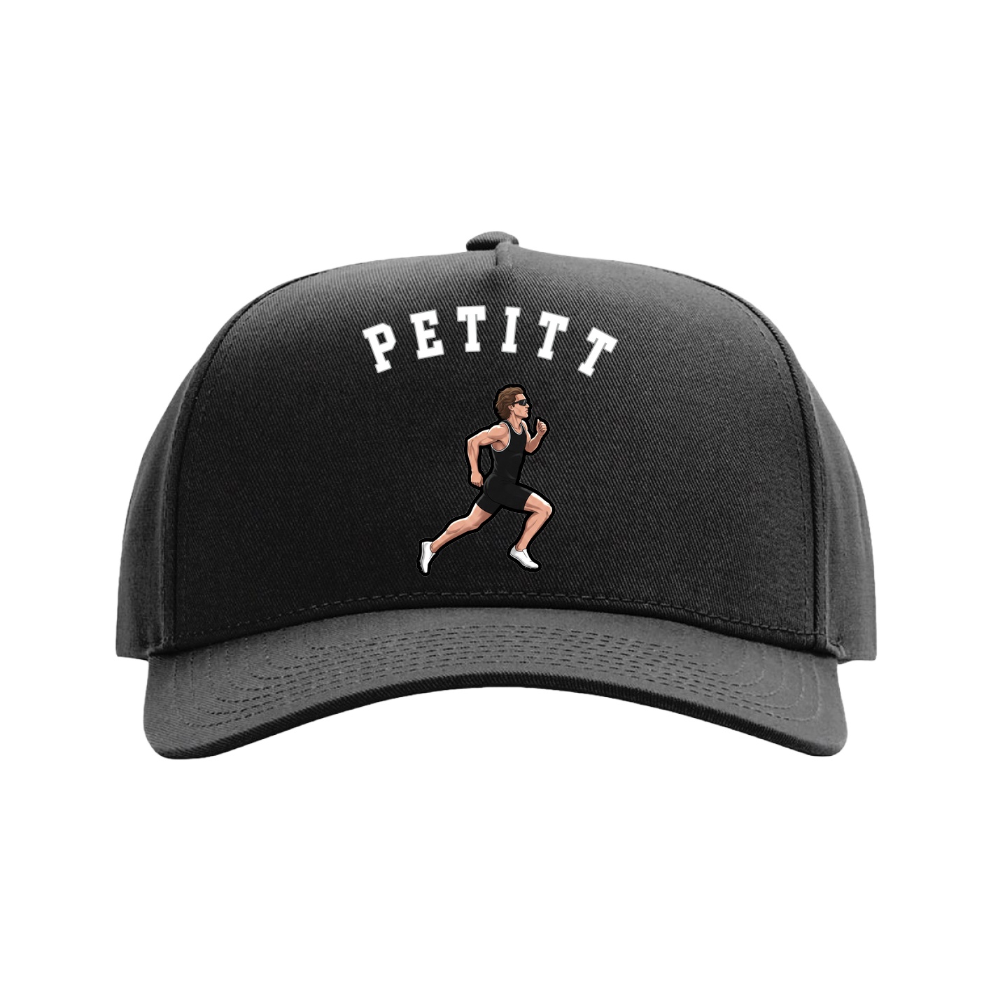 Full Fabric Five-Panel Champ Cap — Shirsey Arch in Black