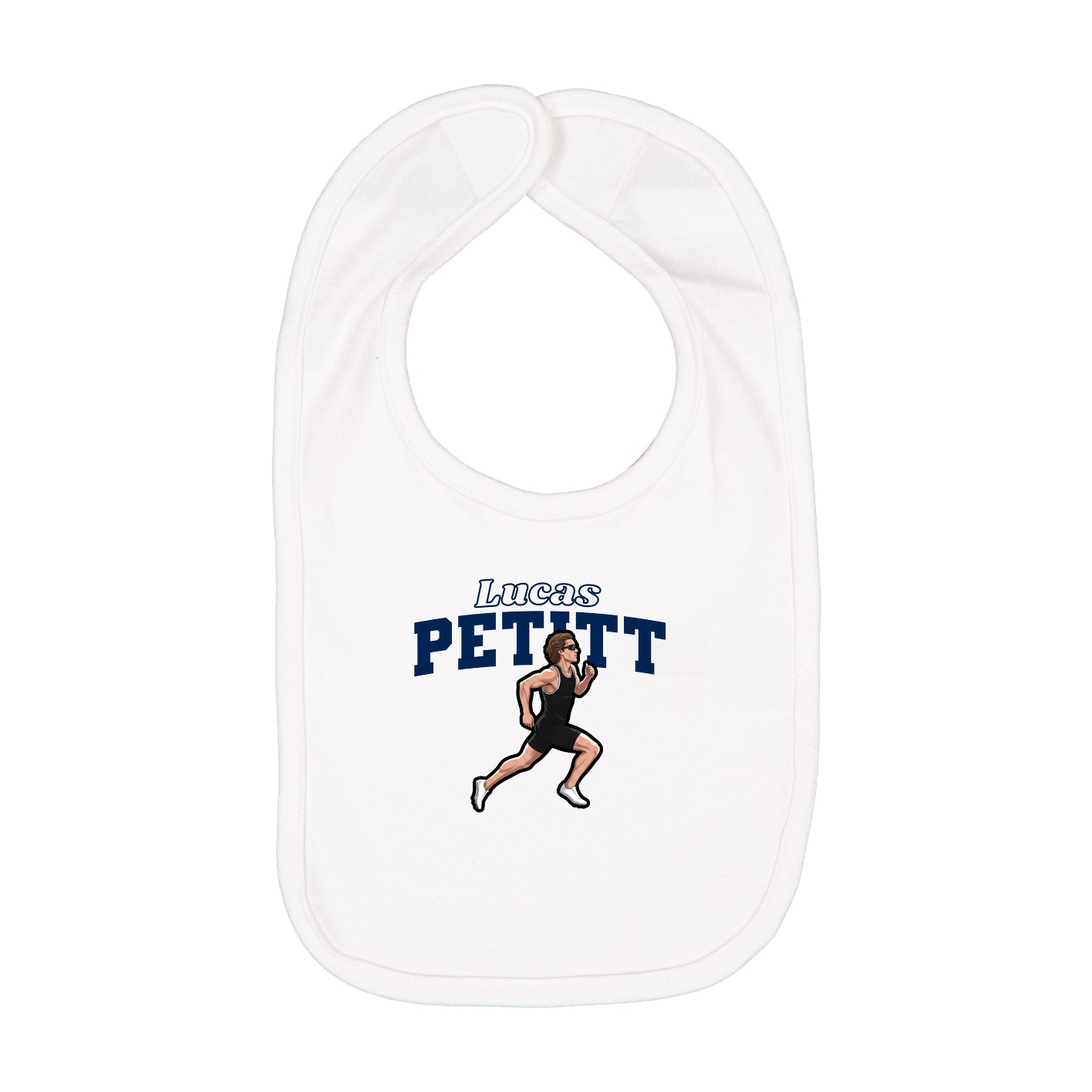 Infant Bib — Name Arch in White