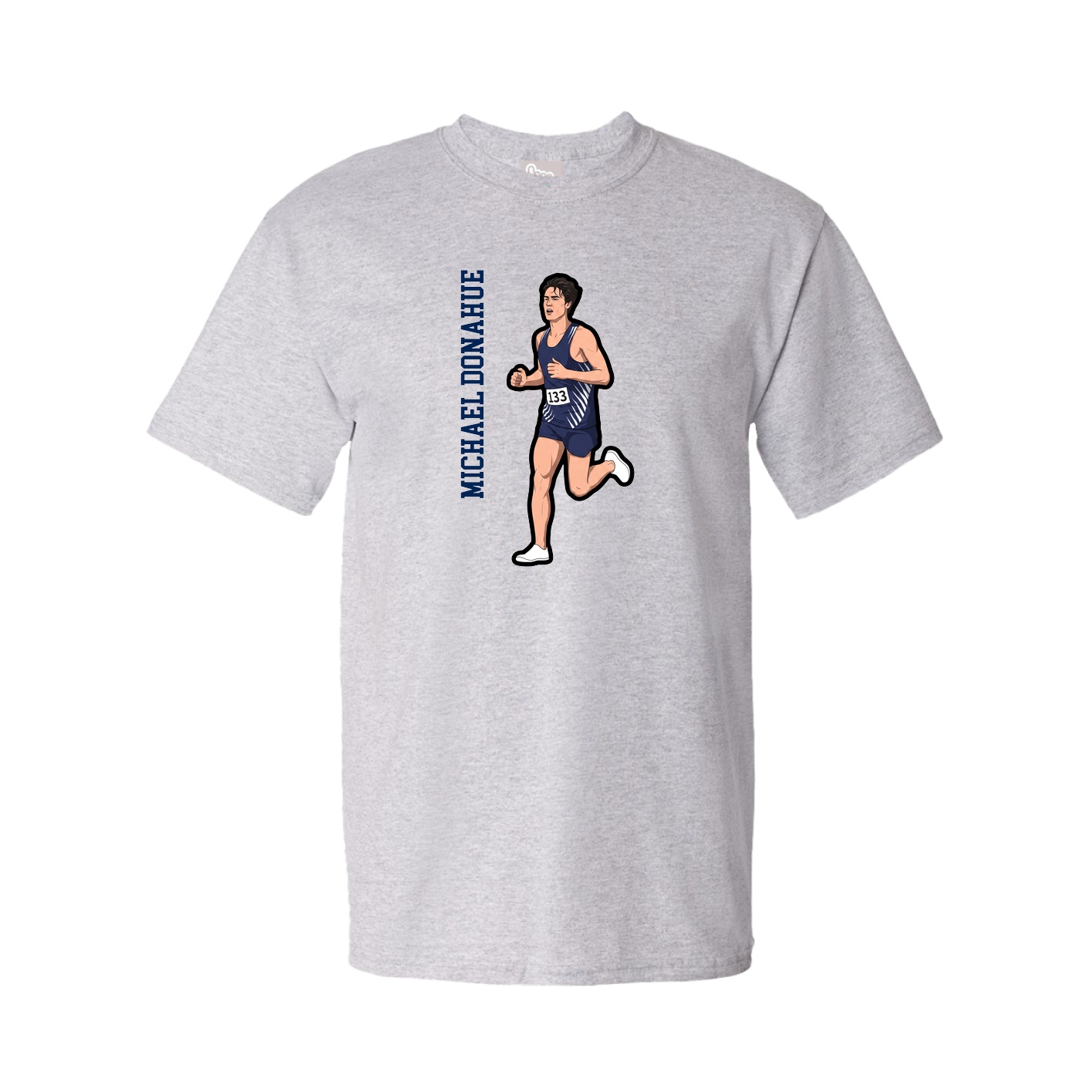 Youth Tee — Name Vertical in Grey