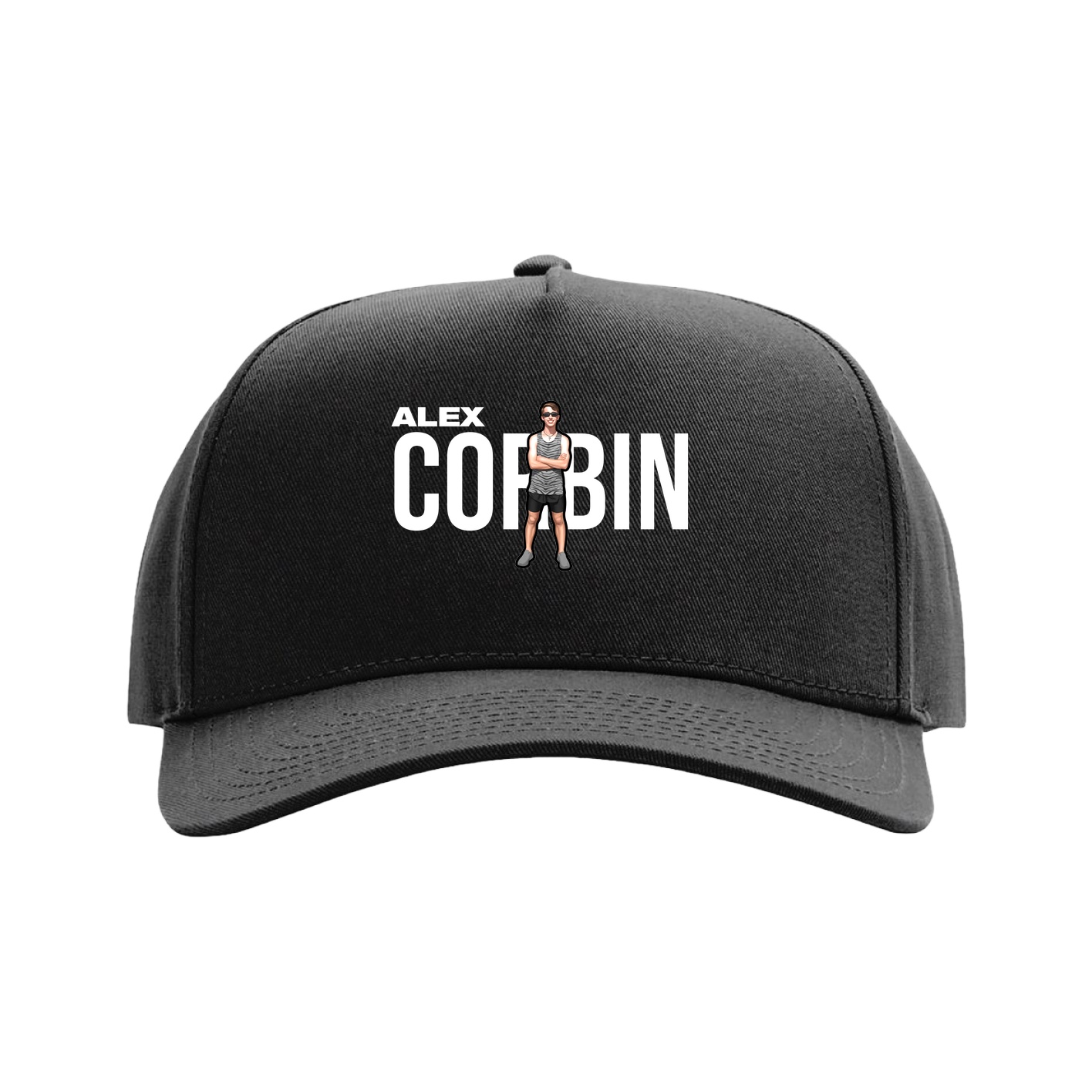 Full Fabric Five-Panel Champ Cap — Player Name in Black
