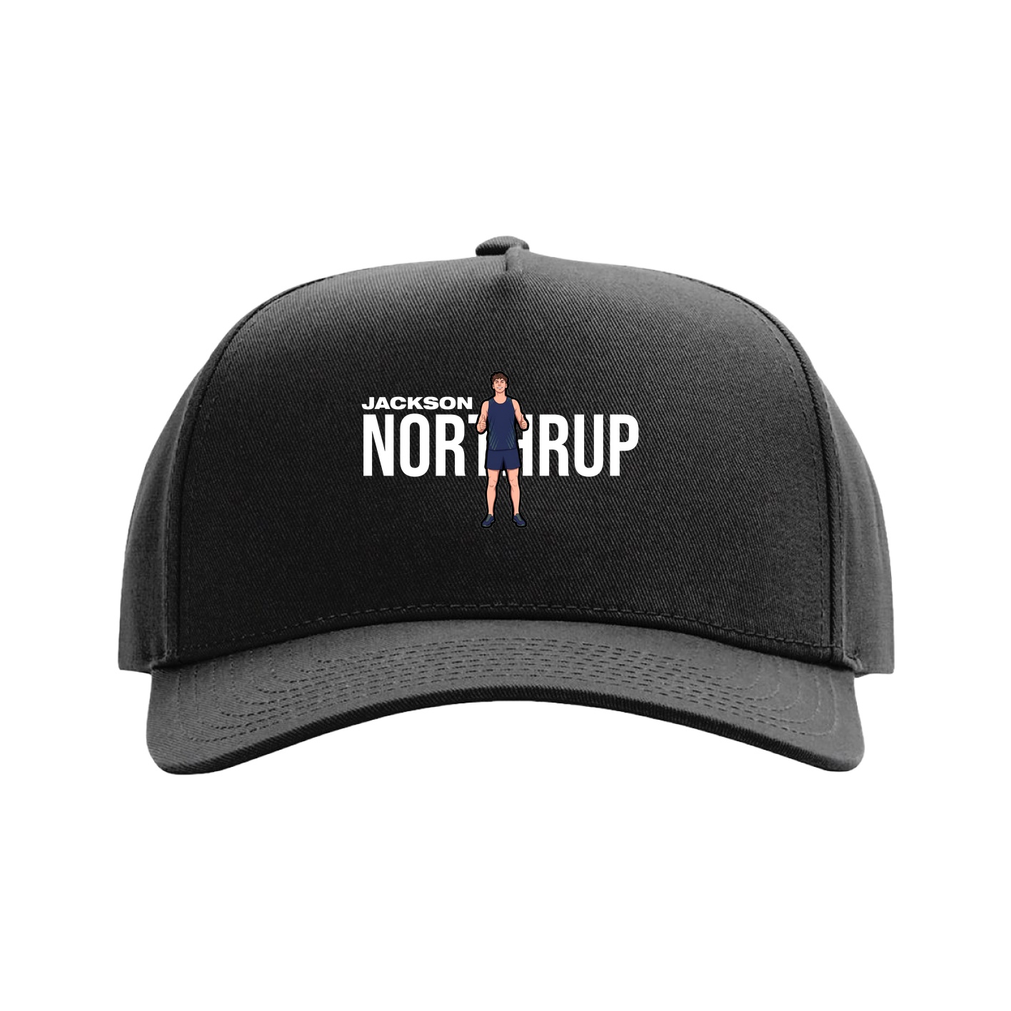 Full Fabric Five-Panel Champ Cap — Player Name in Black