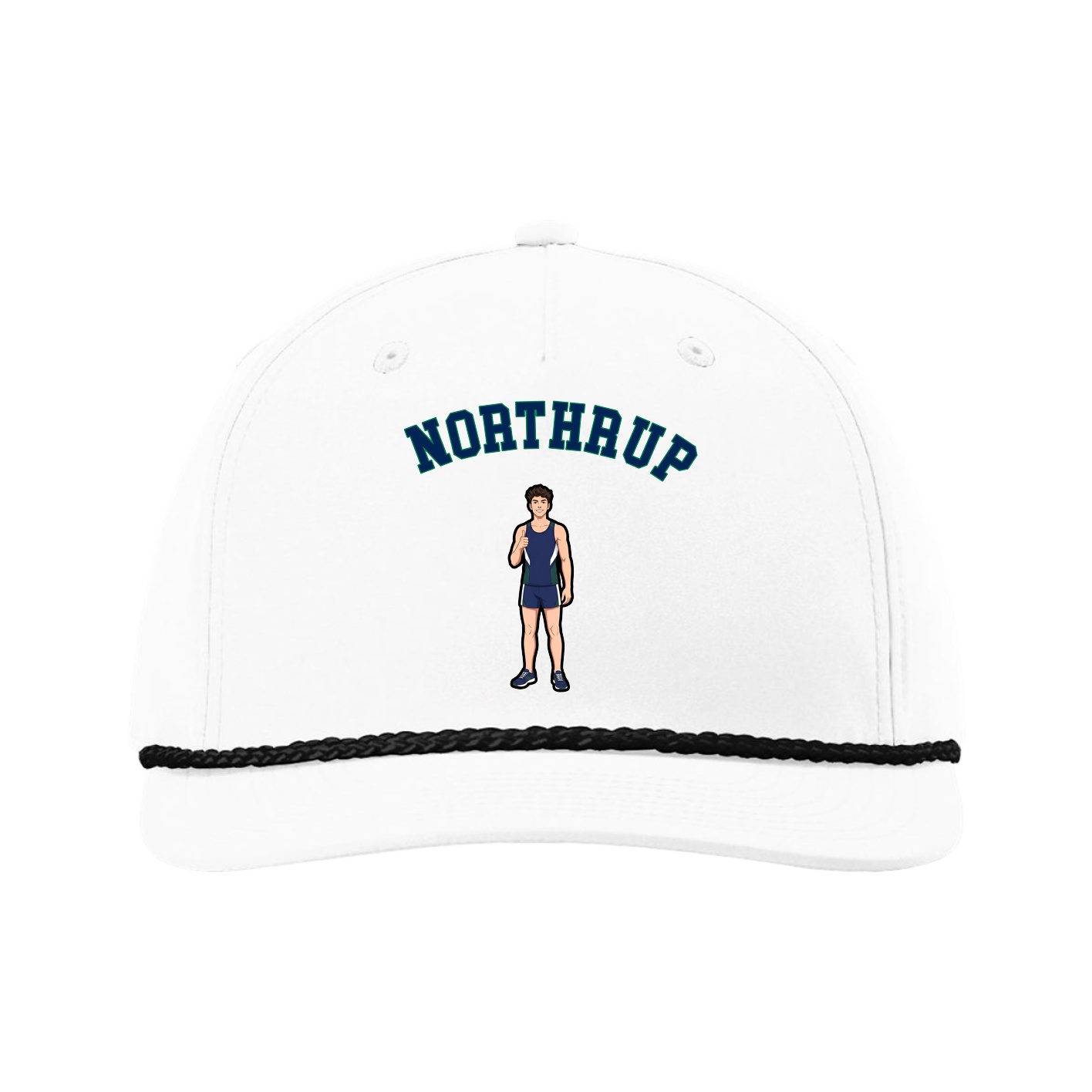 Five-Panel Classic Rope Cap — Shirsey Arch in White