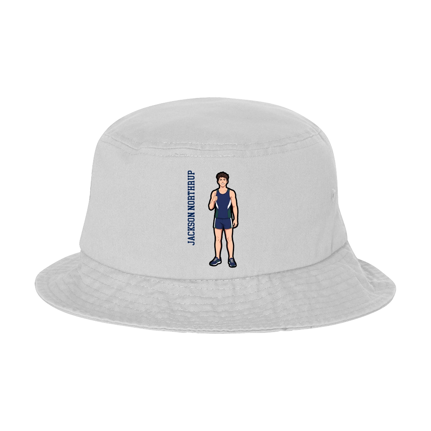Bucket Cap — Name Vertical in White