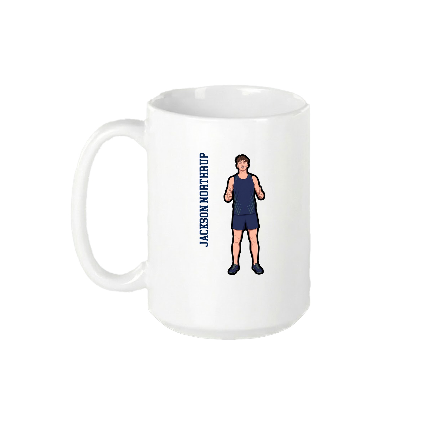 15oz Coffee Mug — Name Vertical in White