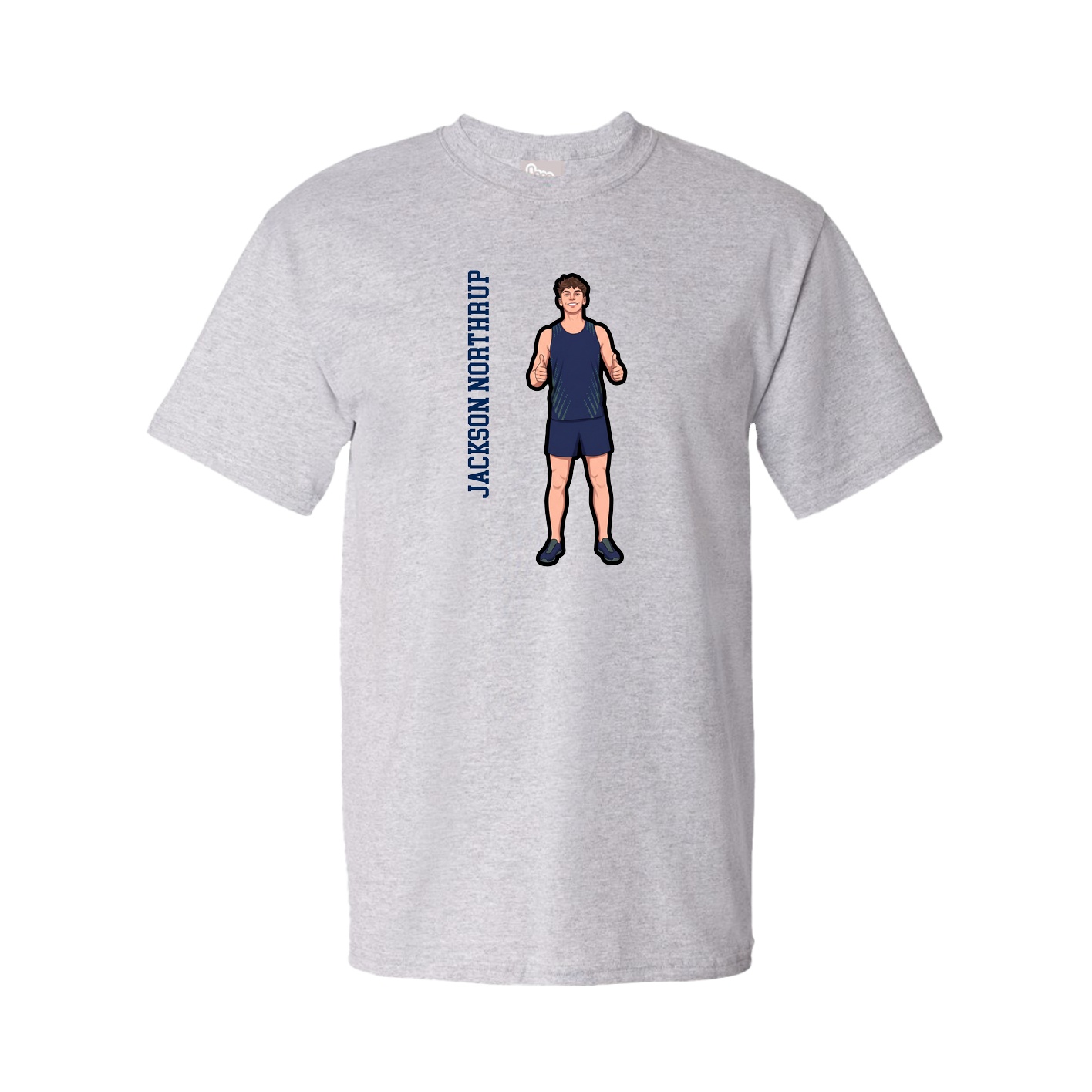 Youth Tee — Name Vertical in Grey