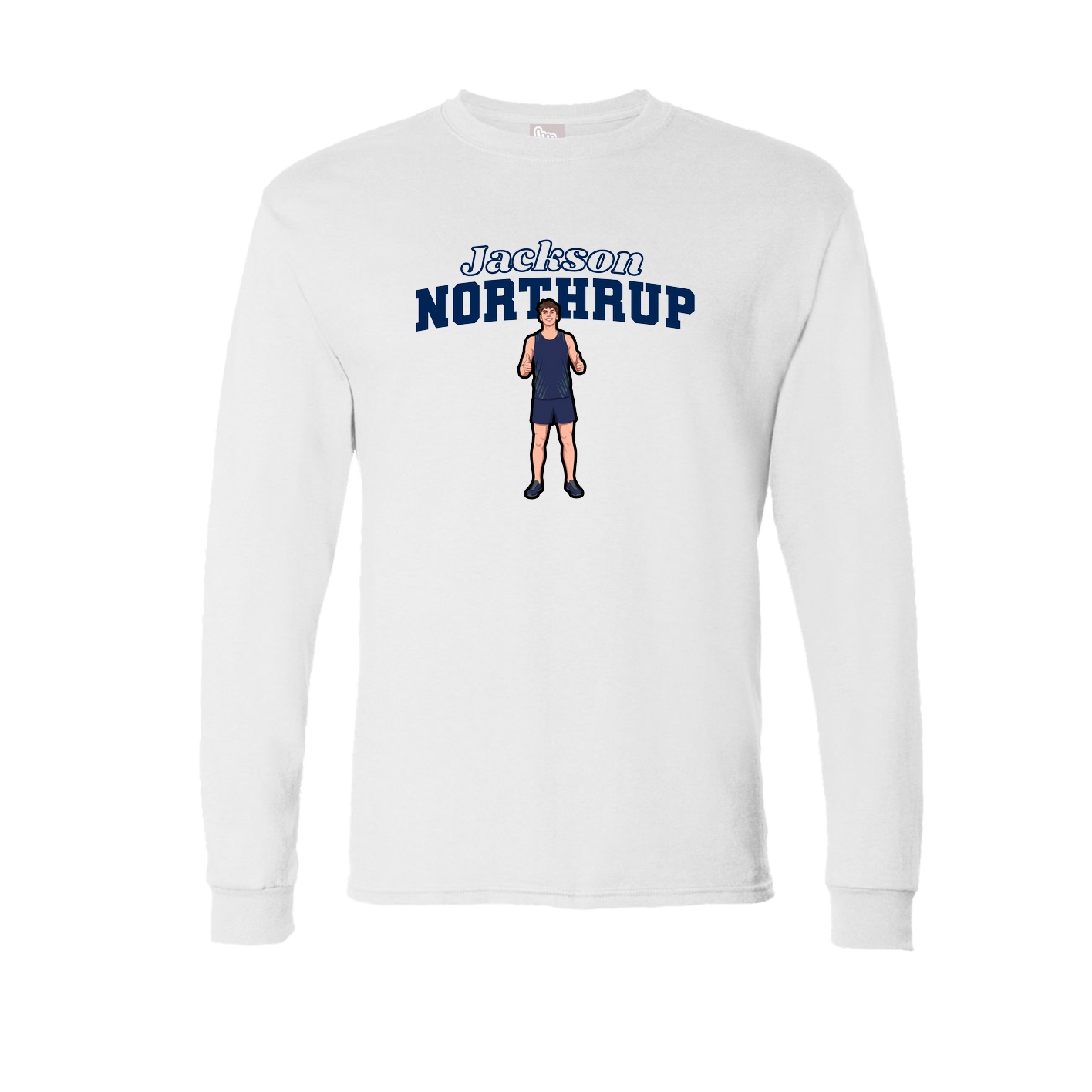 Long Sleeve Tee — Name Arch in White