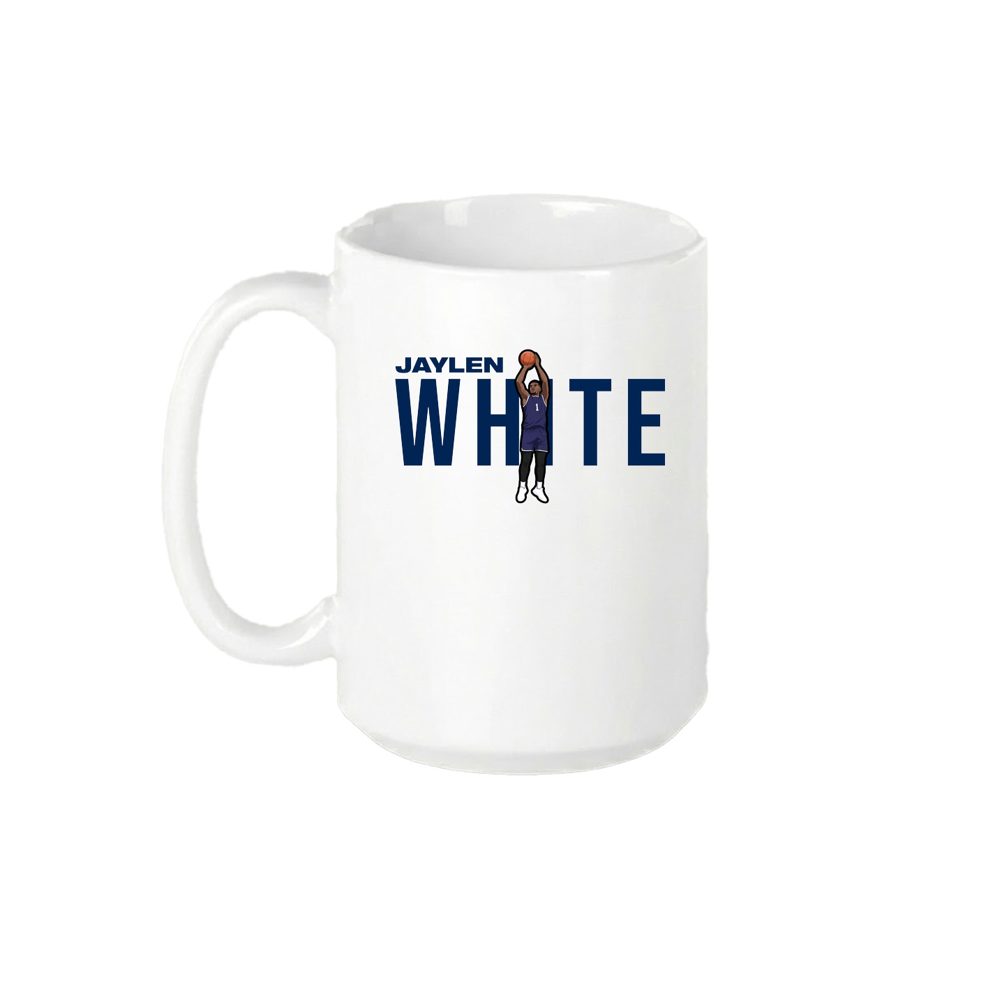 15oz Coffee Mug — Player Name in White