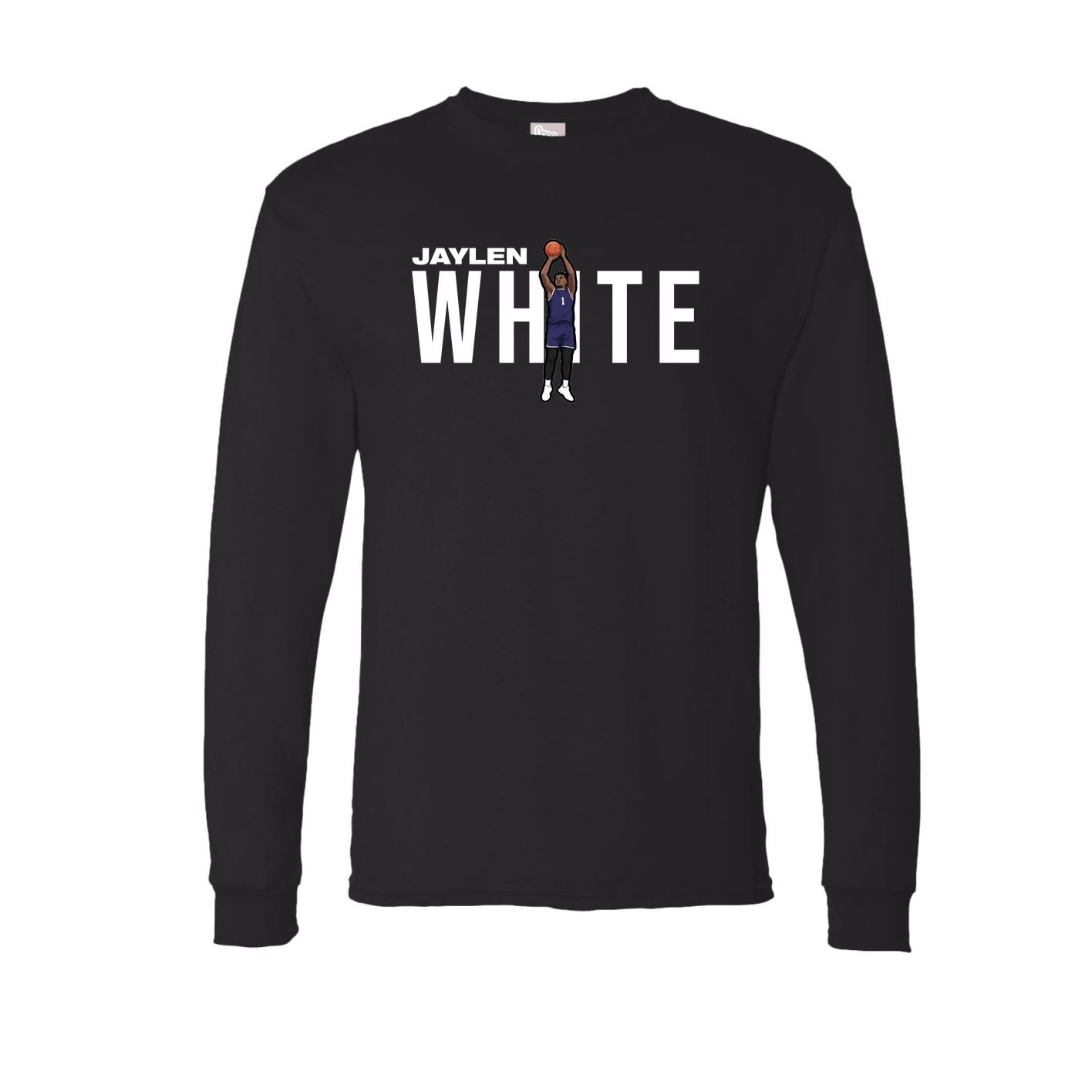 Long Sleeve Tee — Player Name in Black