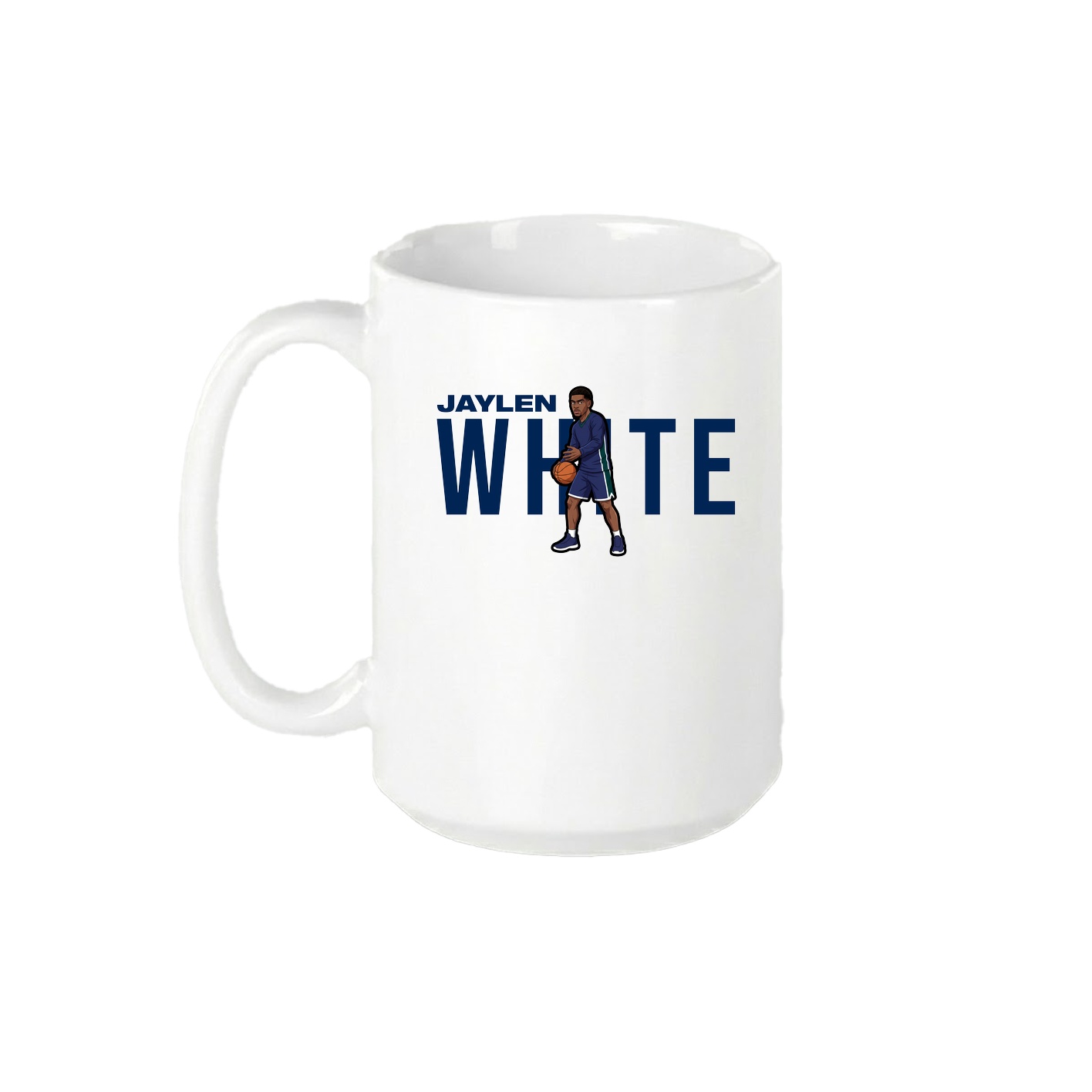 15oz Coffee Mug — Player Name in White