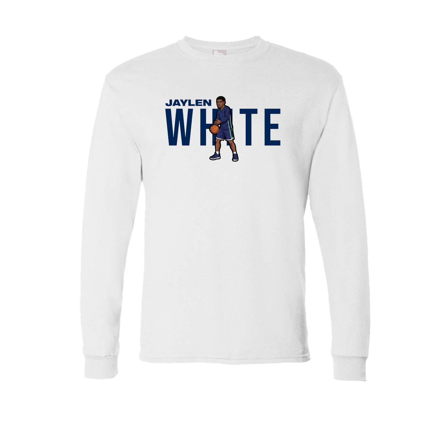 Long Sleeve Tee — Player Name in White