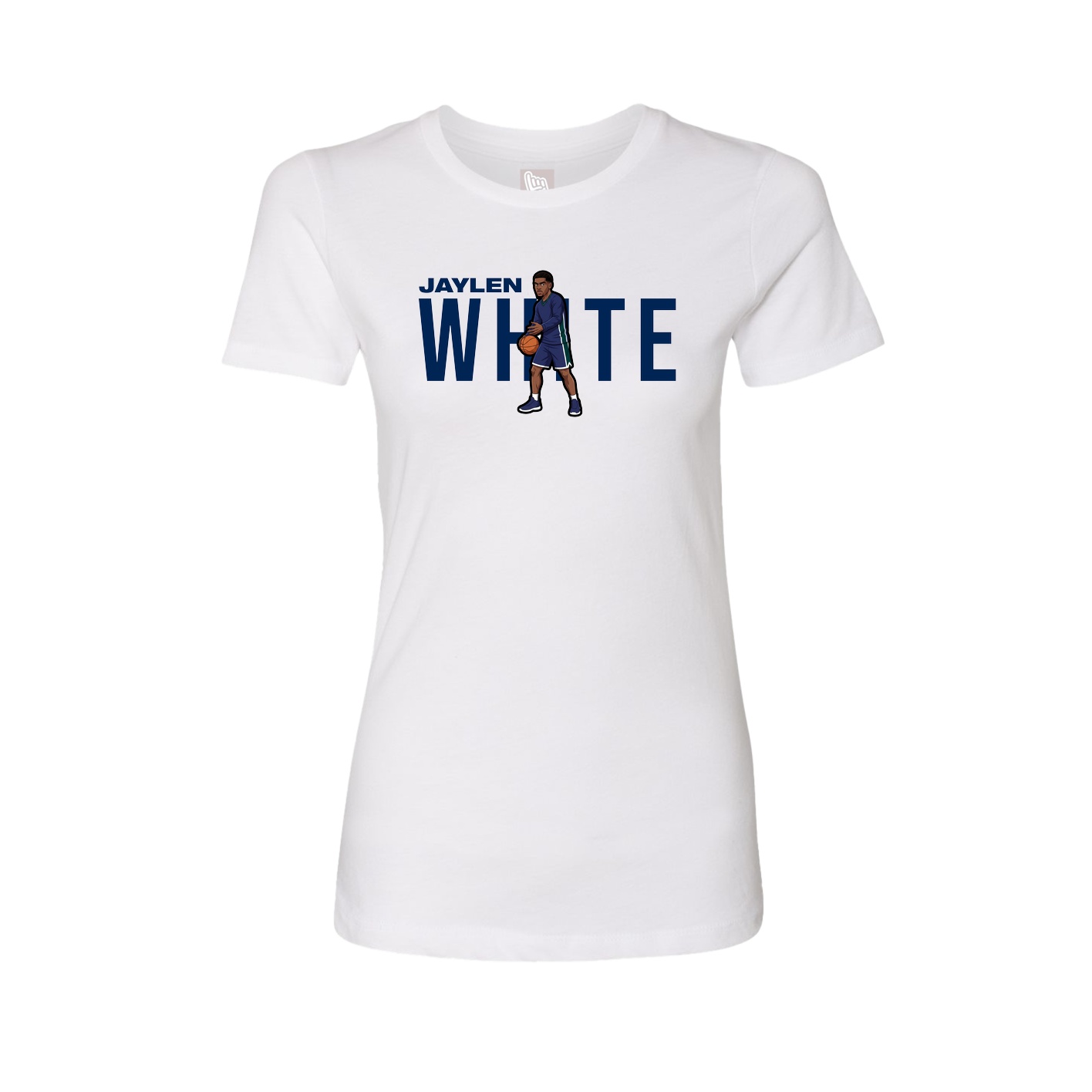 Fitted Women's Tee — Player Name in White