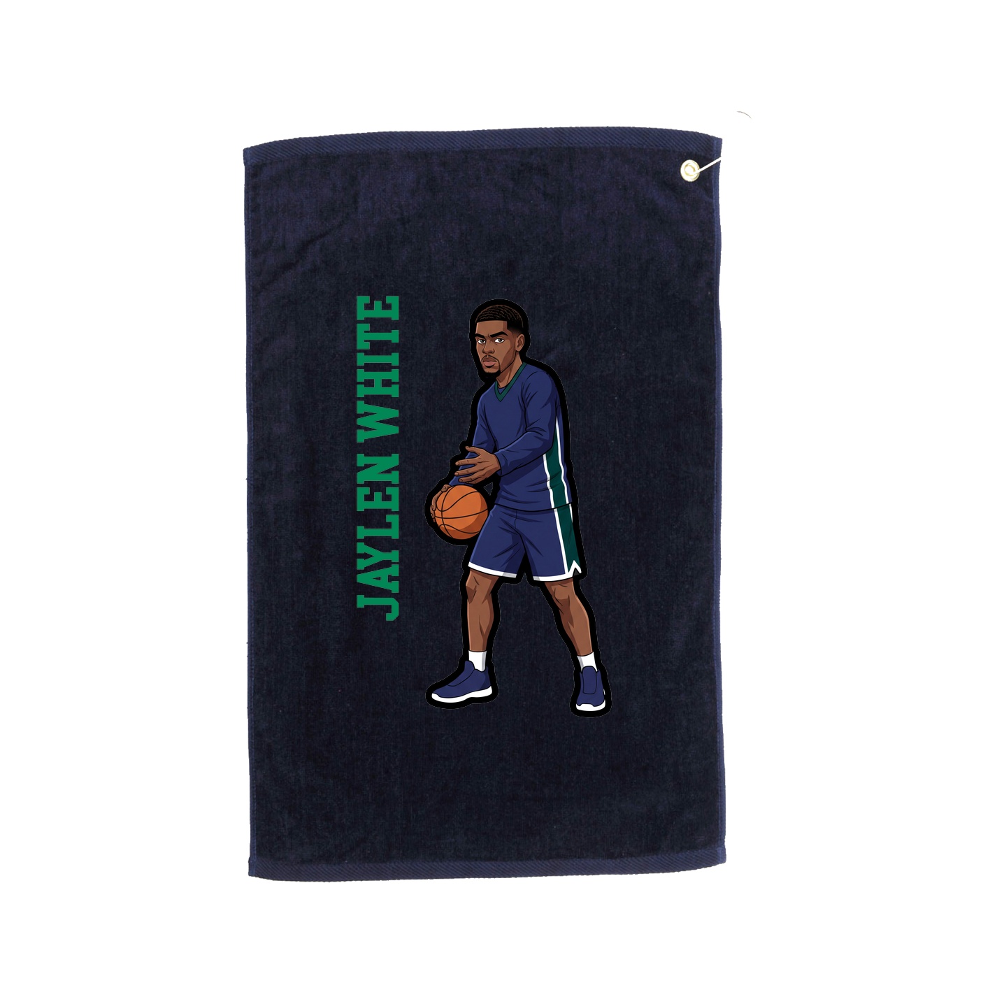 Golf Towel — Name Vertical in Navy
